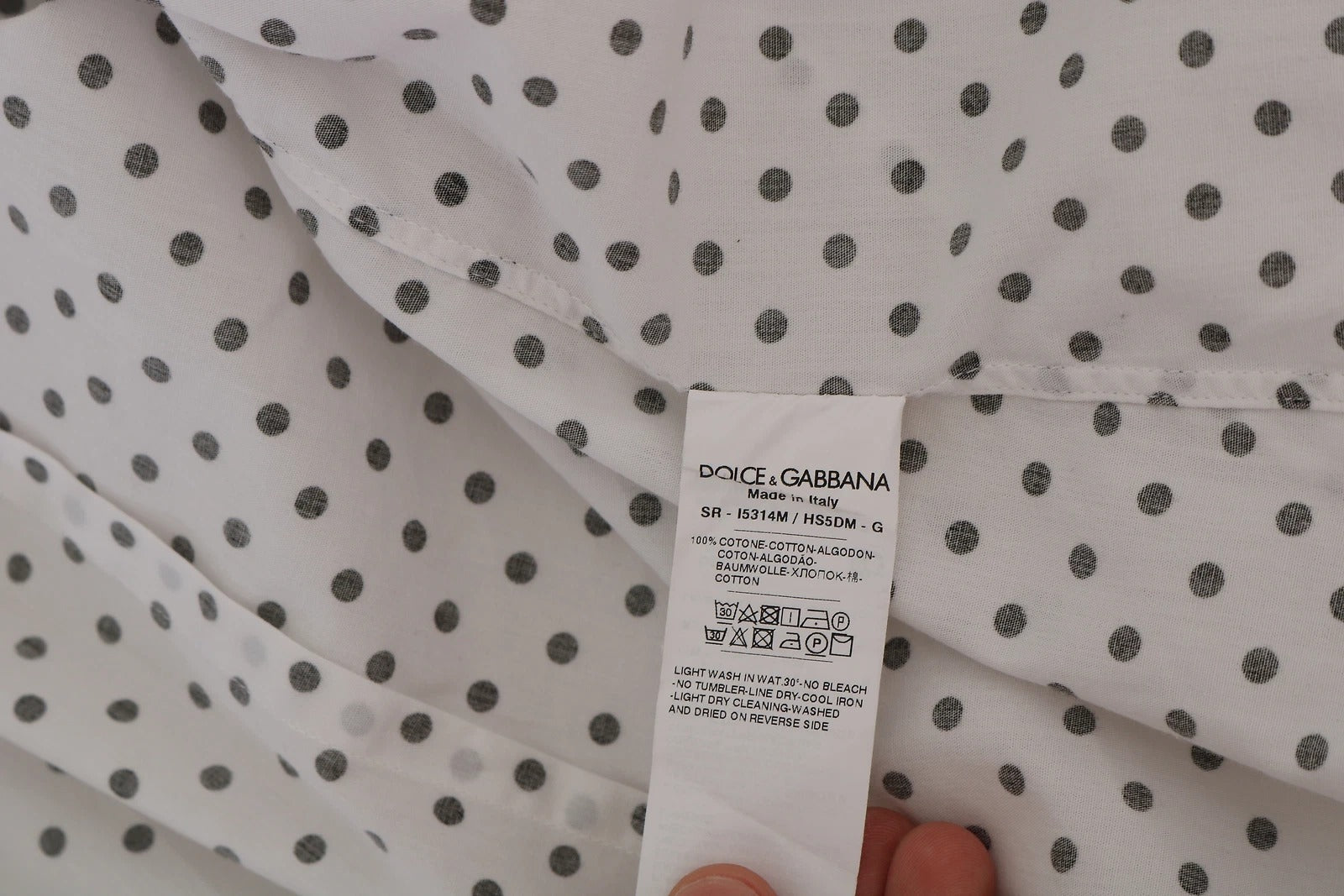 Dolce & Gabbana Weißes gepunktetes Kleid Formelles MARTINI Hemd