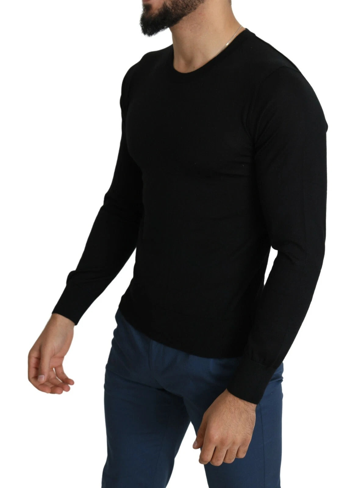 Dolce & Gabbana Schwarzer Pullover aus Kaschmir mit Rundhalsausschnitt
