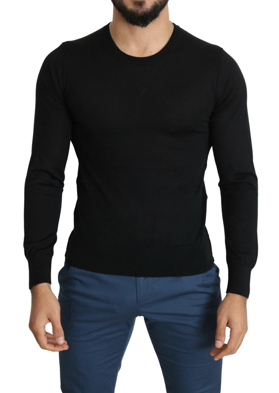 Dolce & Gabbana Schwarzer Pullover aus Kaschmir mit Rundhalsausschnitt