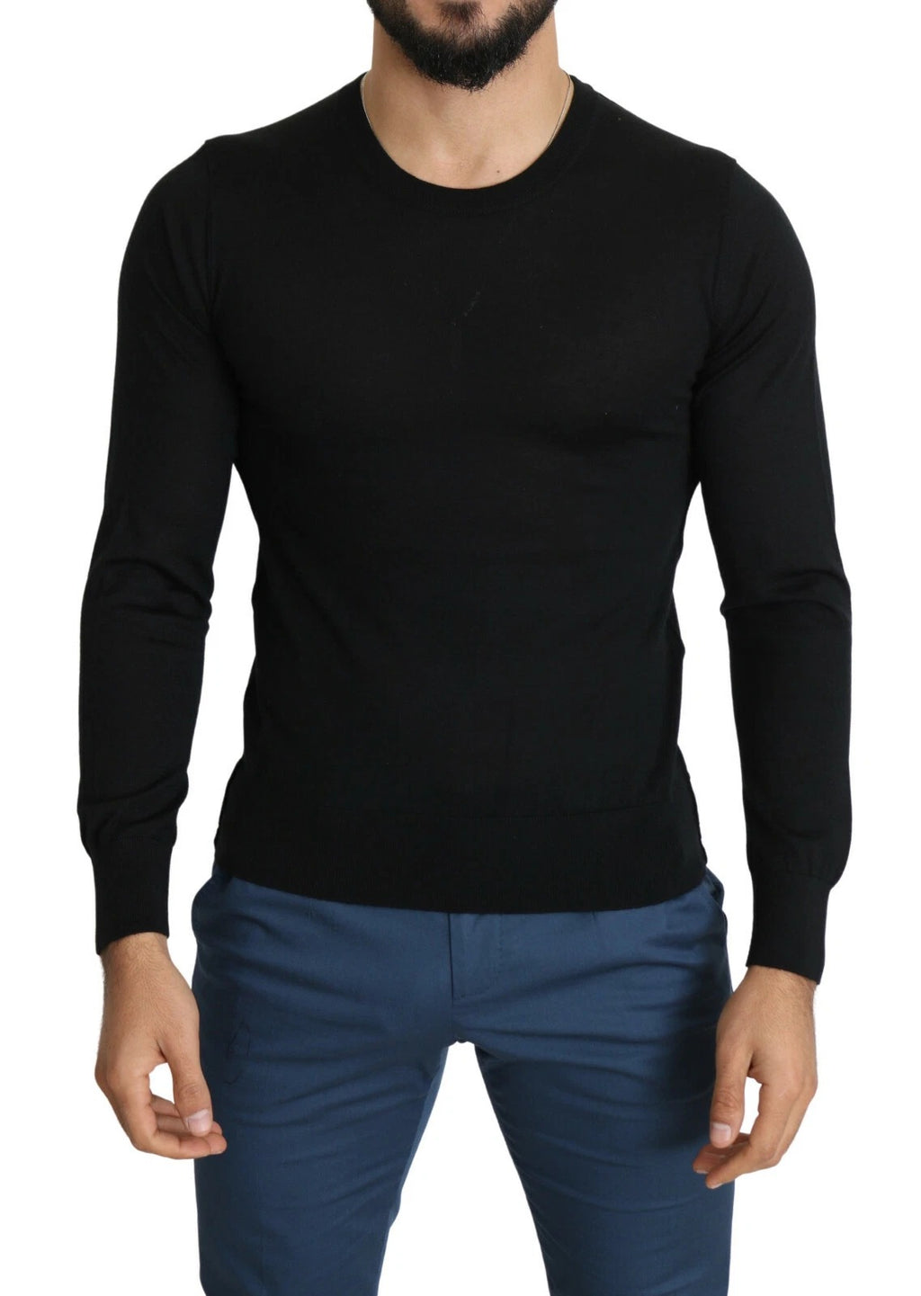 Dolce & Gabbana Schwarzer Pullover aus Kaschmir mit Rundhalsausschnitt