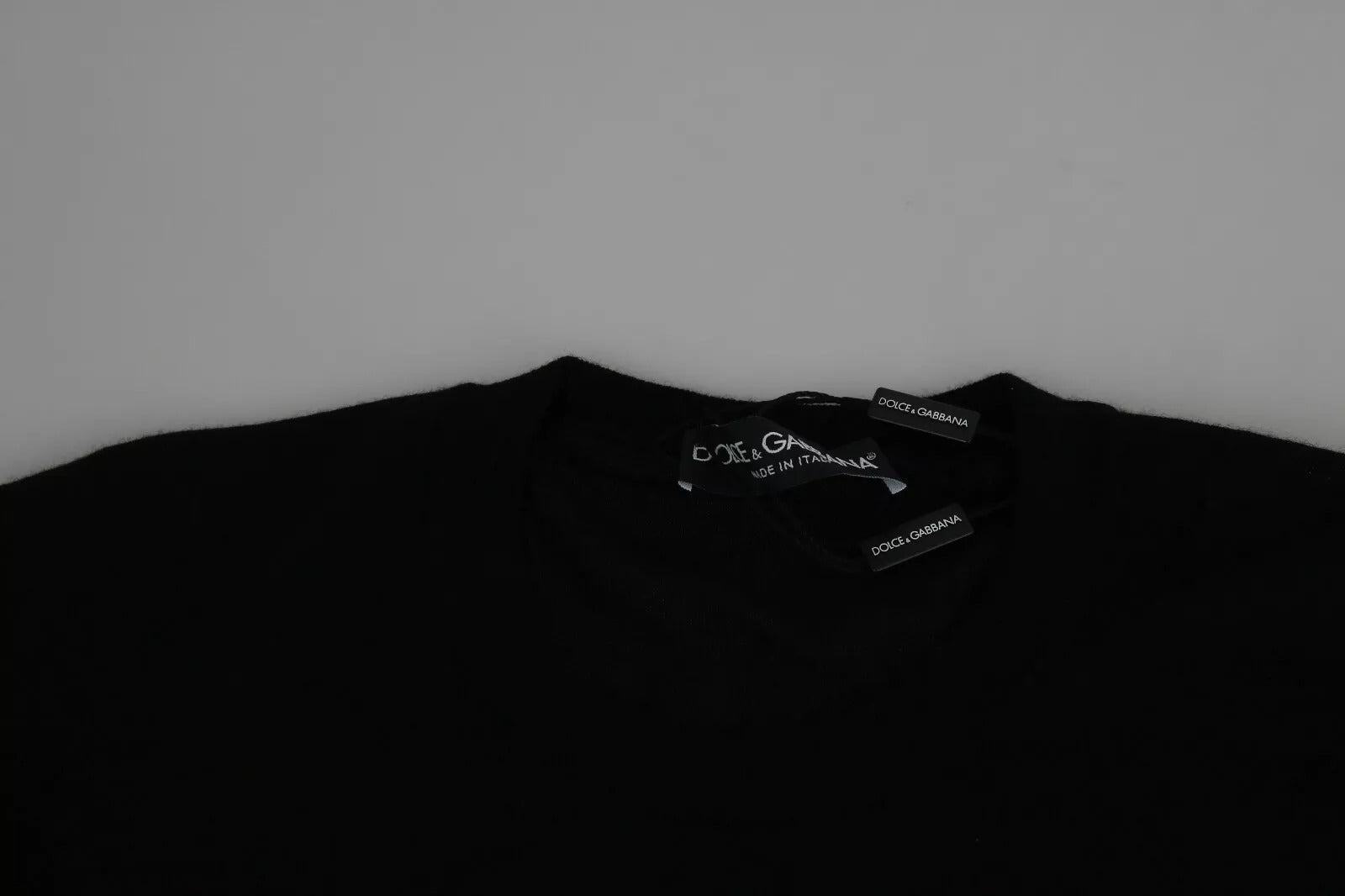 Dolce & Gabbana Schwarzer Pullover aus Kaschmir mit Rundhalsausschnitt