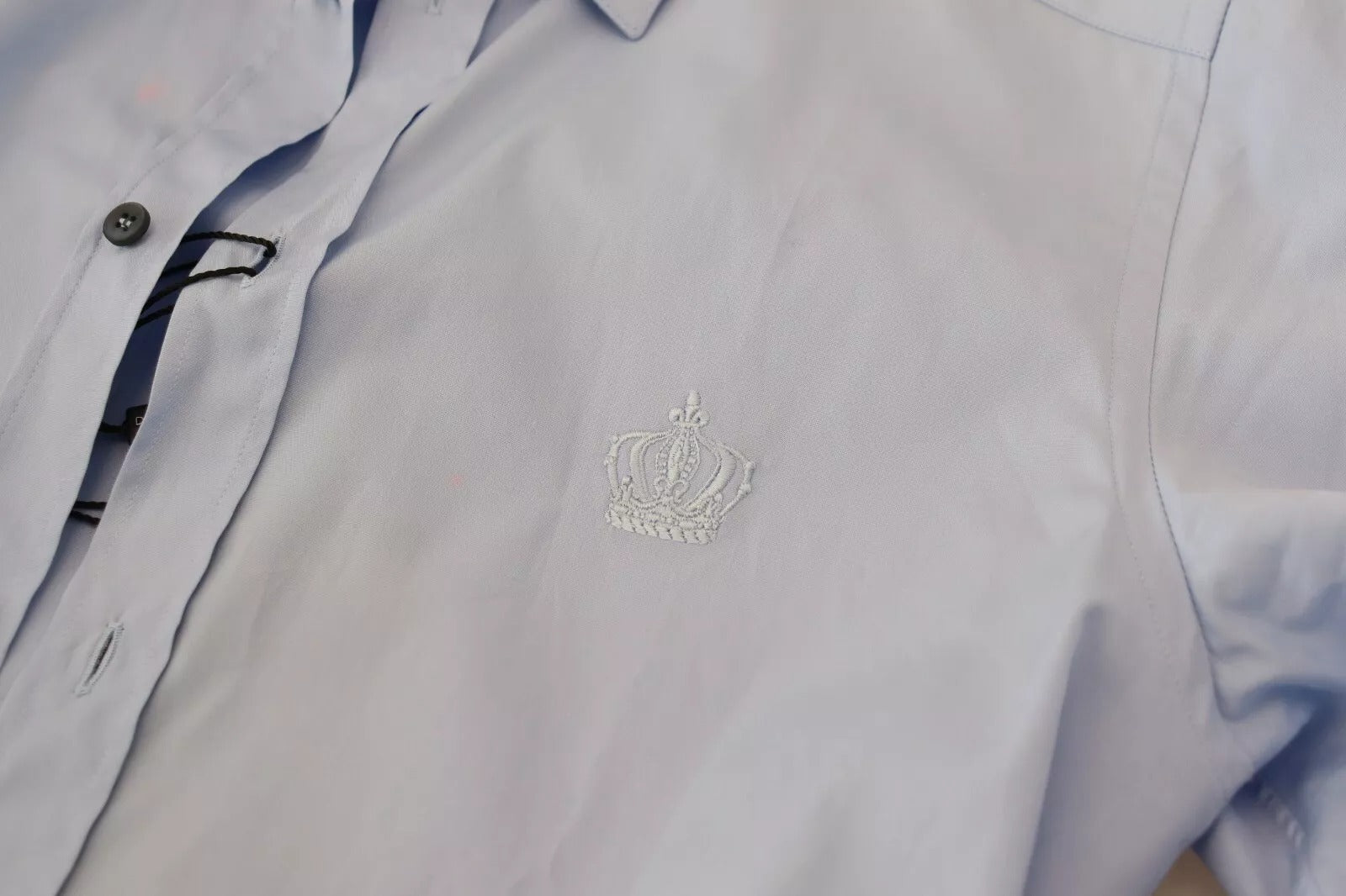 Dolce & Gabbana Hellblaues Slim Fit Hemd aus Baumwolle