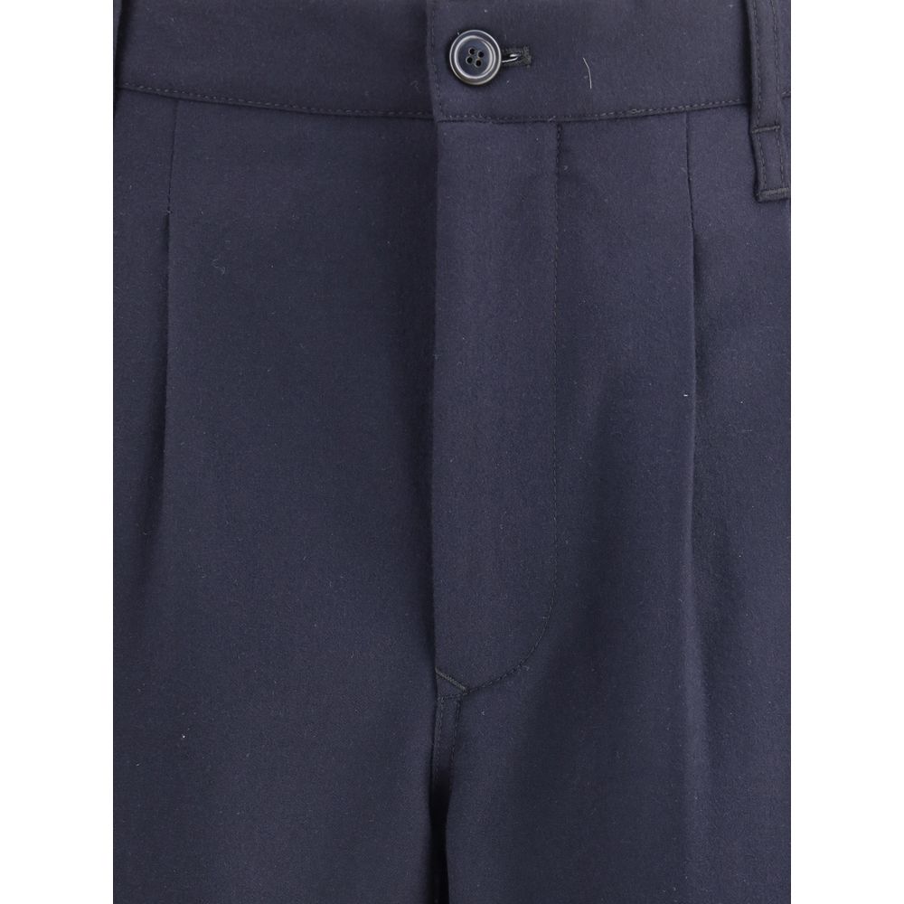 Giorgio Armani Leichte Wollstoffhose mit Abnähern