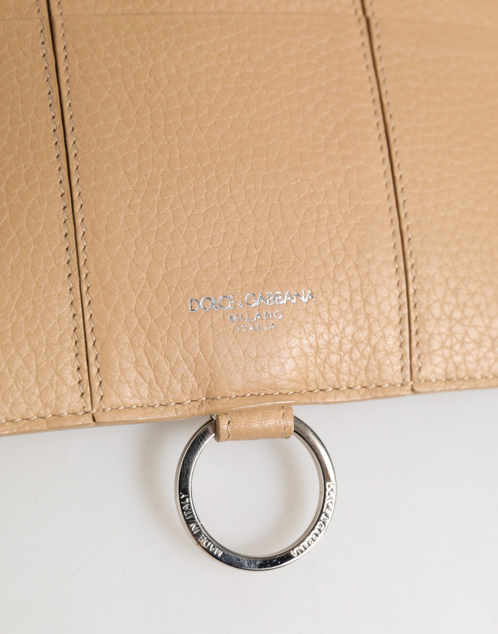 Dolce & Gabbana Beige Kalbsleder Großer Crossbody Kartenhalter Brieftasche