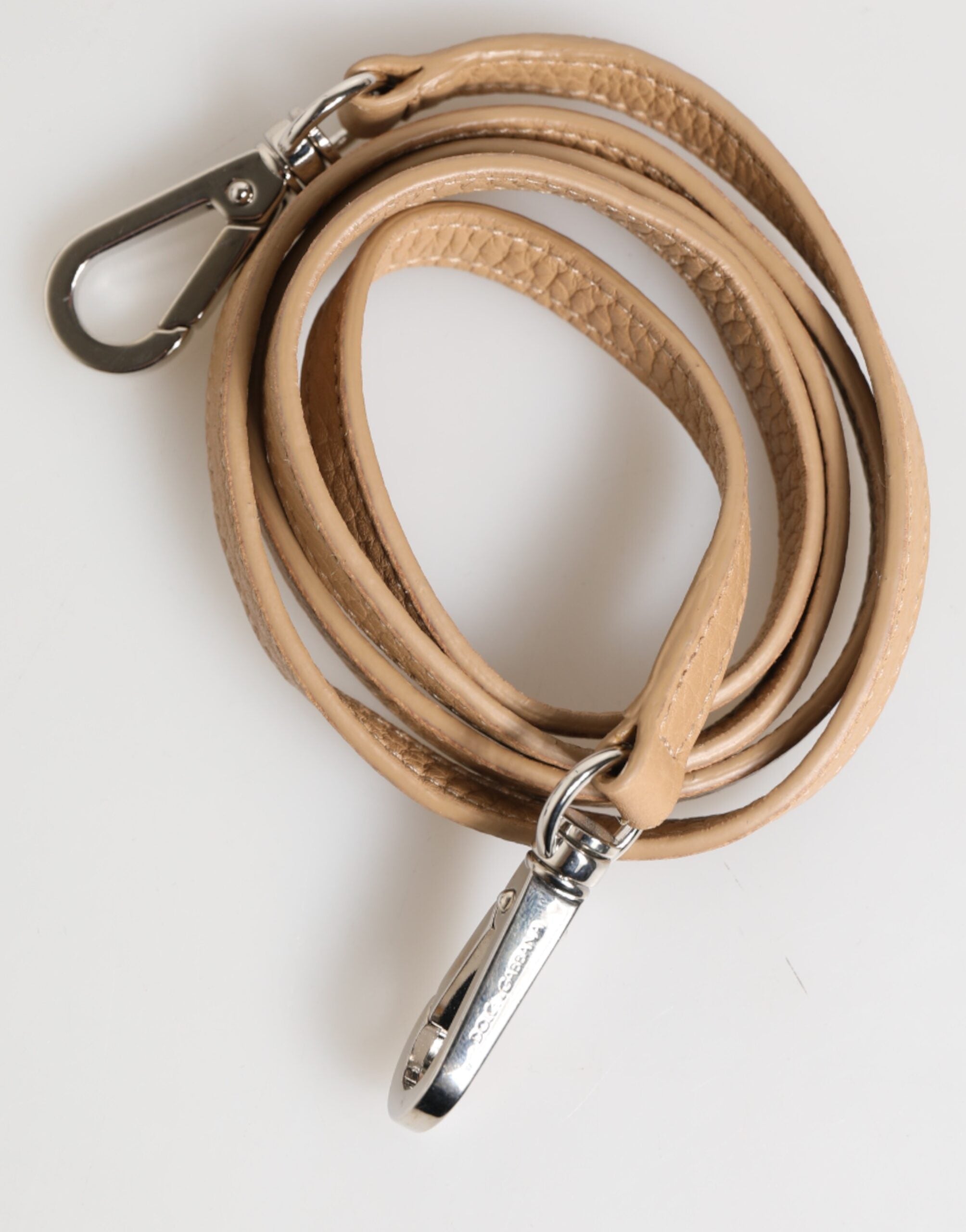 Dolce & Gabbana Beige Kalbsleder Großer Crossbody Kartenhalter Brieftasche