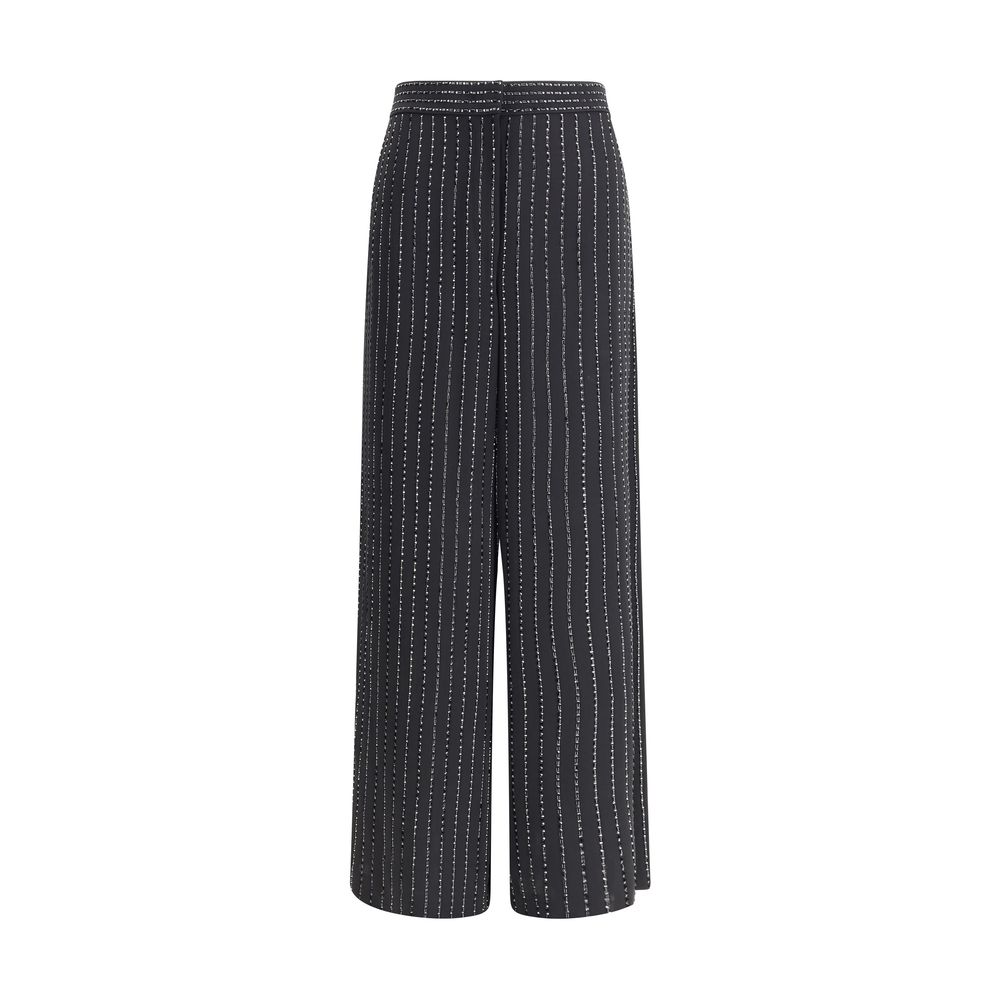 Giorgio Armani Seidenhose mit weitem Bein und Strass