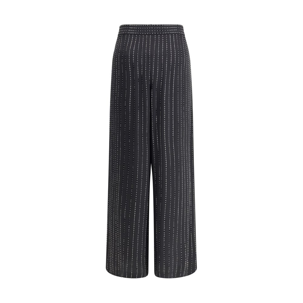 Giorgio Armani Seidenhose mit weitem Bein und Strass