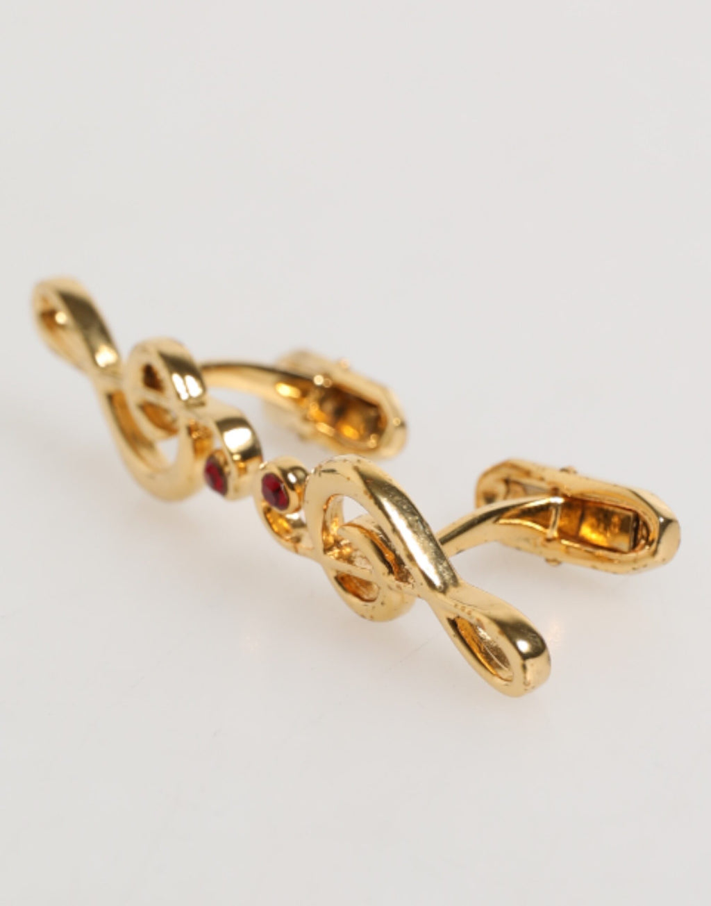 Dolce & Gabbana Gold Musiknote Metall Messing Pin Männer Accessoire Manschettenknöpfe