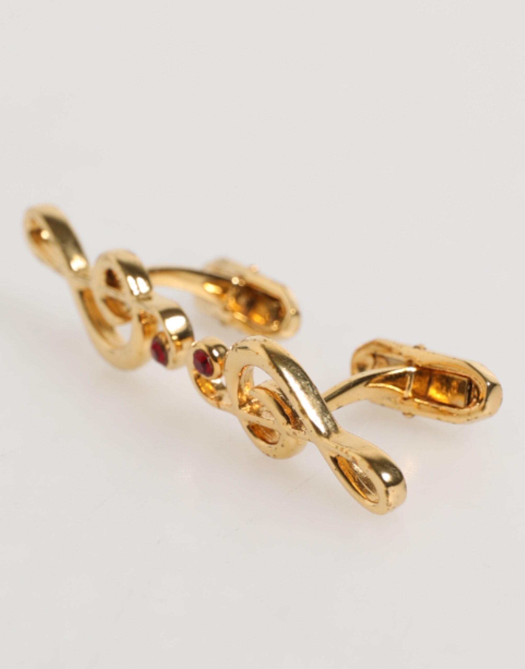 Dolce & Gabbana Gold Musiknote Metall Messing Pin Männer Accessoire Manschettenknöpfe