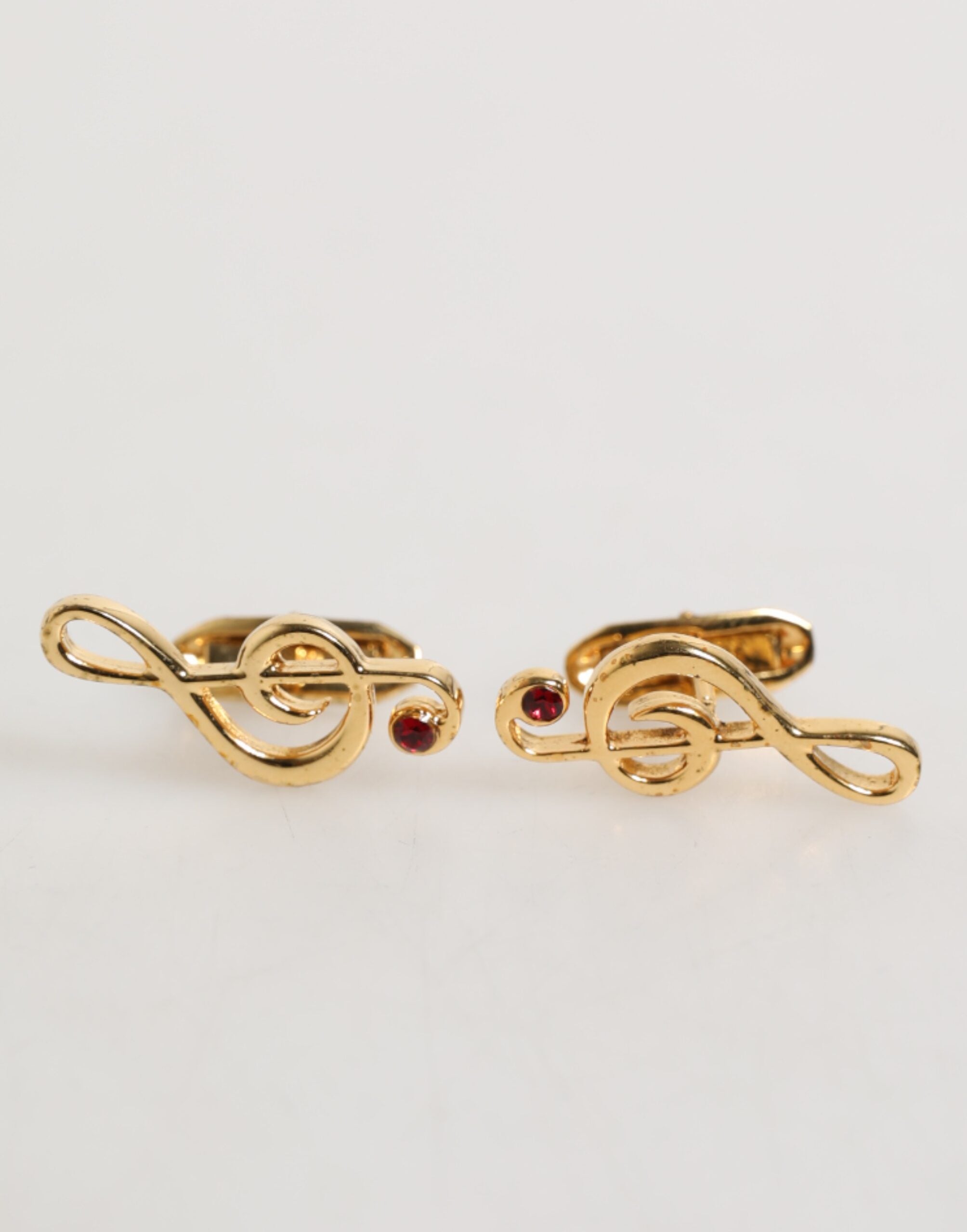 Dolce & Gabbana Gold Musiknote Metall Messing Pin Männer Accessoire Manschettenknöpfe