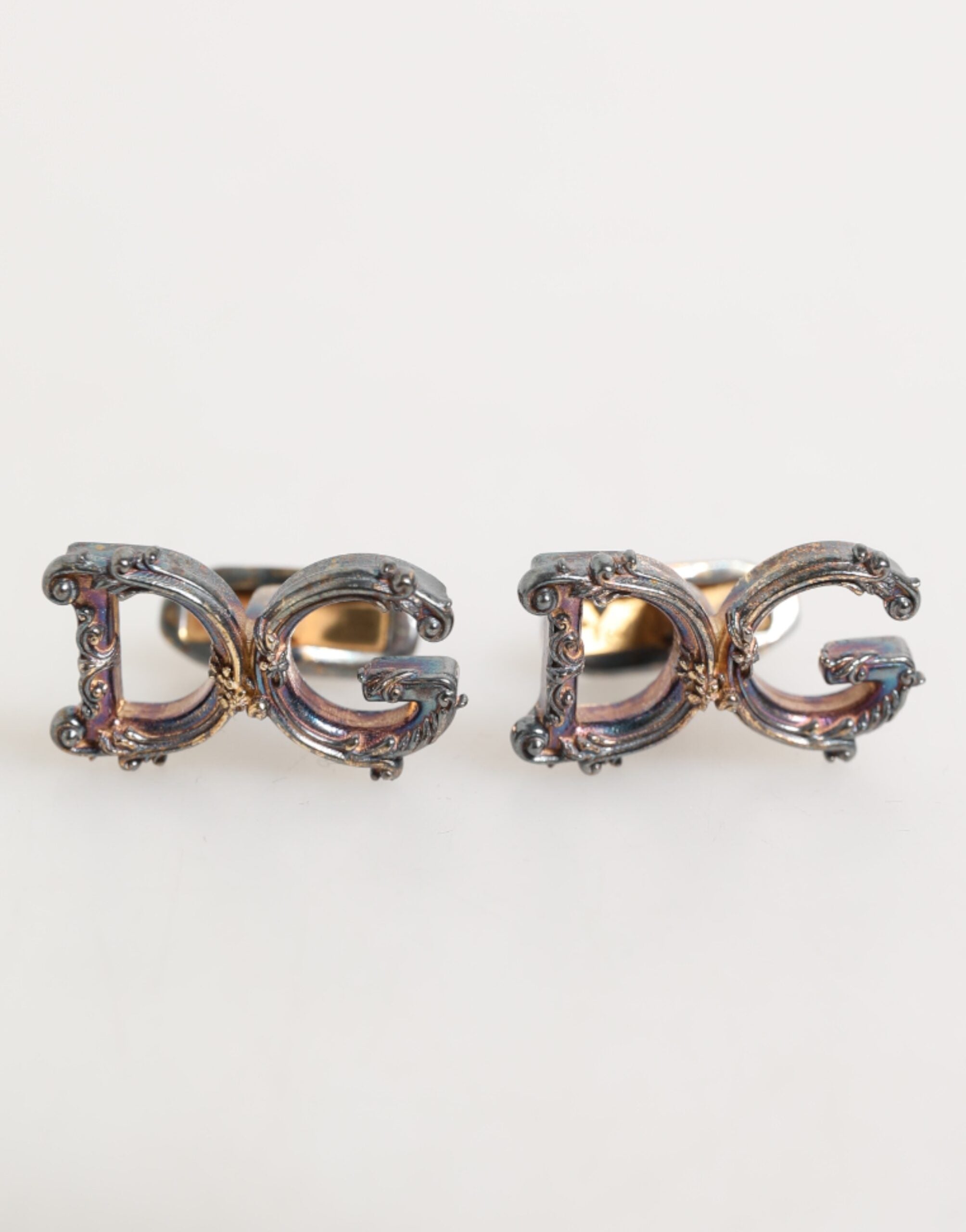 Dolce & Gabbana Goldfarbener 925 Sterling Silber DG Logo Manschettenknopf