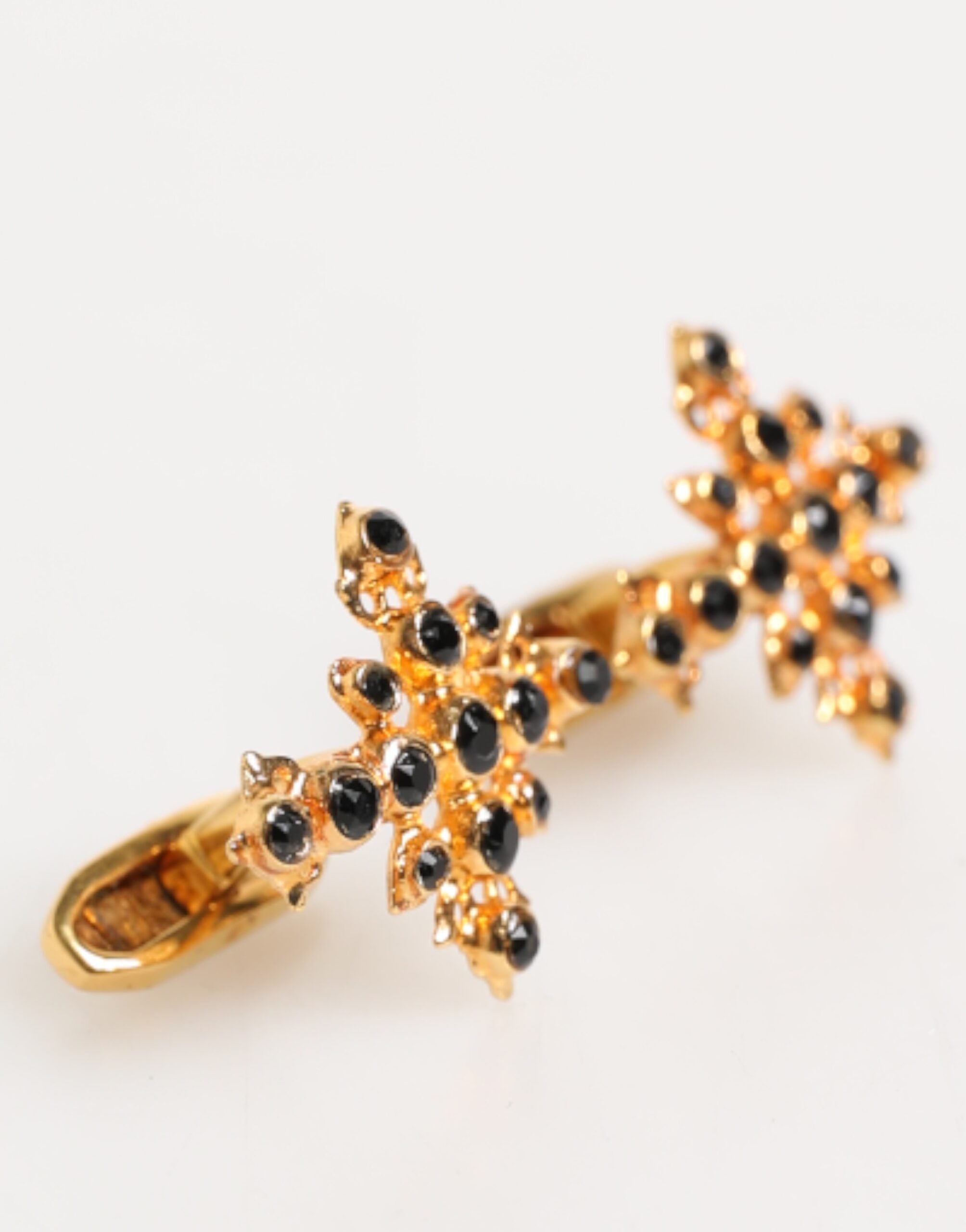 Dolce & Gabbana Gold Tone Messing Kreuz Kristall Männer Accessoire Manschettenknopf