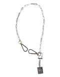 Dolce & Gabbana Zilverkleurige Metalen Ketting DG Logo Hanger Herenketting