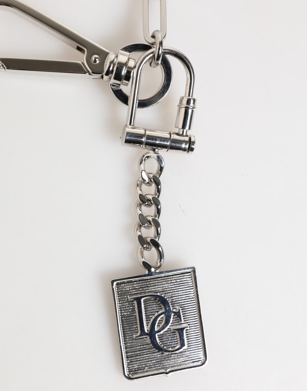 Dolce & Gabbana Zilverkleurige Metalen Ketting DG Logo Hanger Herenketting