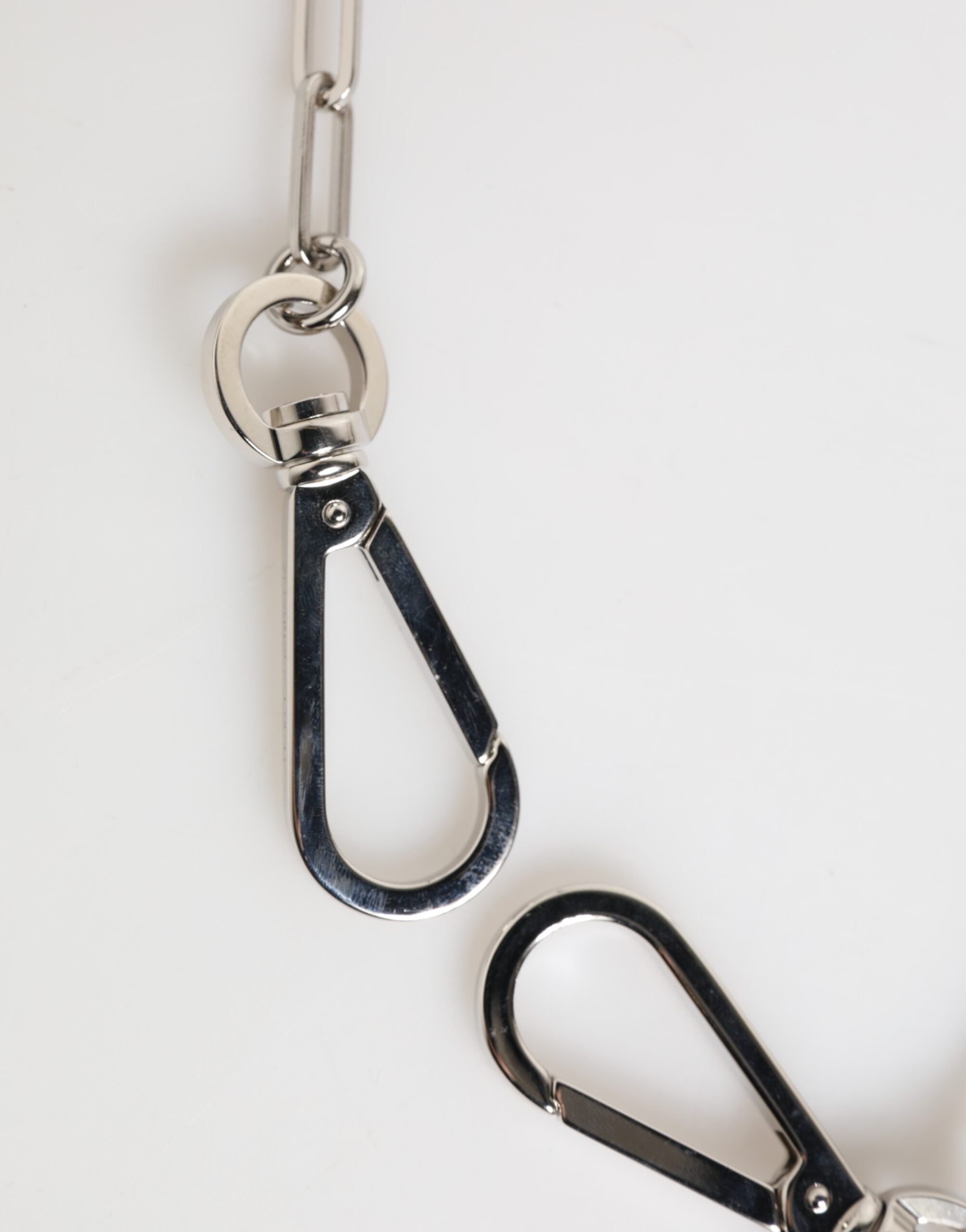 Dolce & Gabbana Silberfarbene Metallkette DG Logo Anhänger Männer Halskette