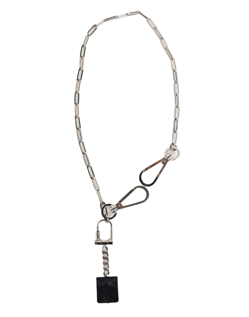 Dolce & Gabbana Zilverkleurige Metalen Ketting DG Logo Hanger Herenketting