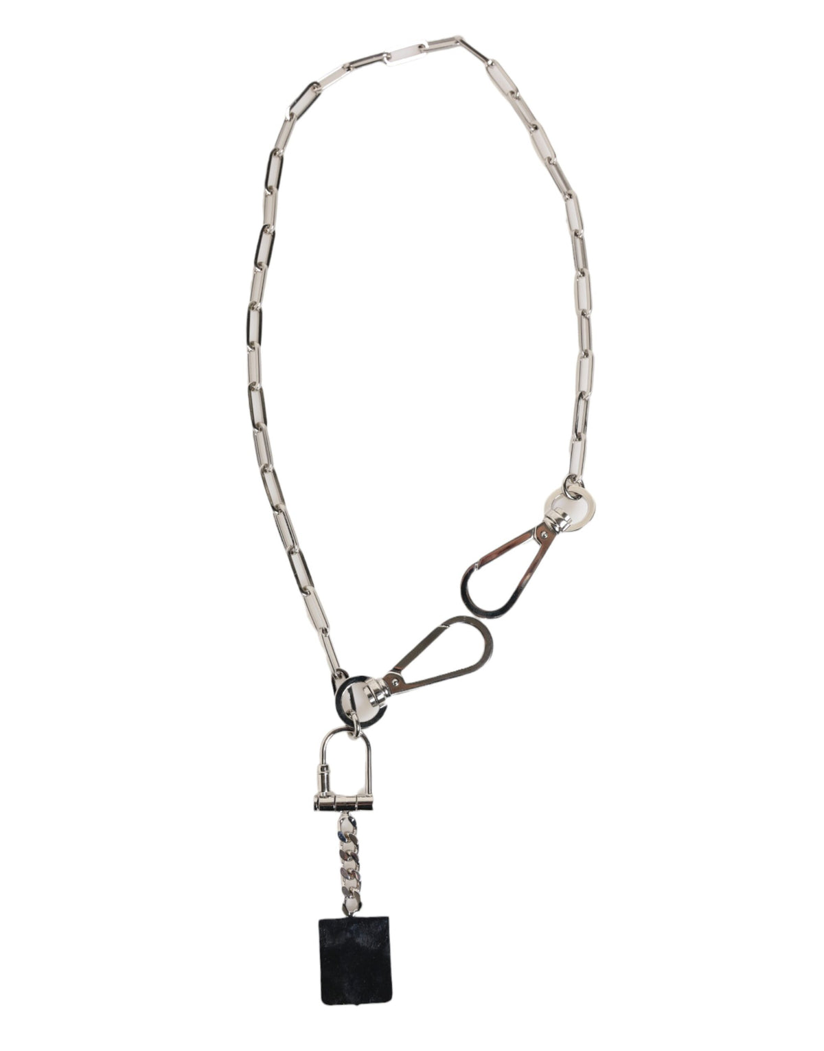 Dolce & Gabbana Zilverkleurige Metalen Ketting DG Logo Hanger Herenketting