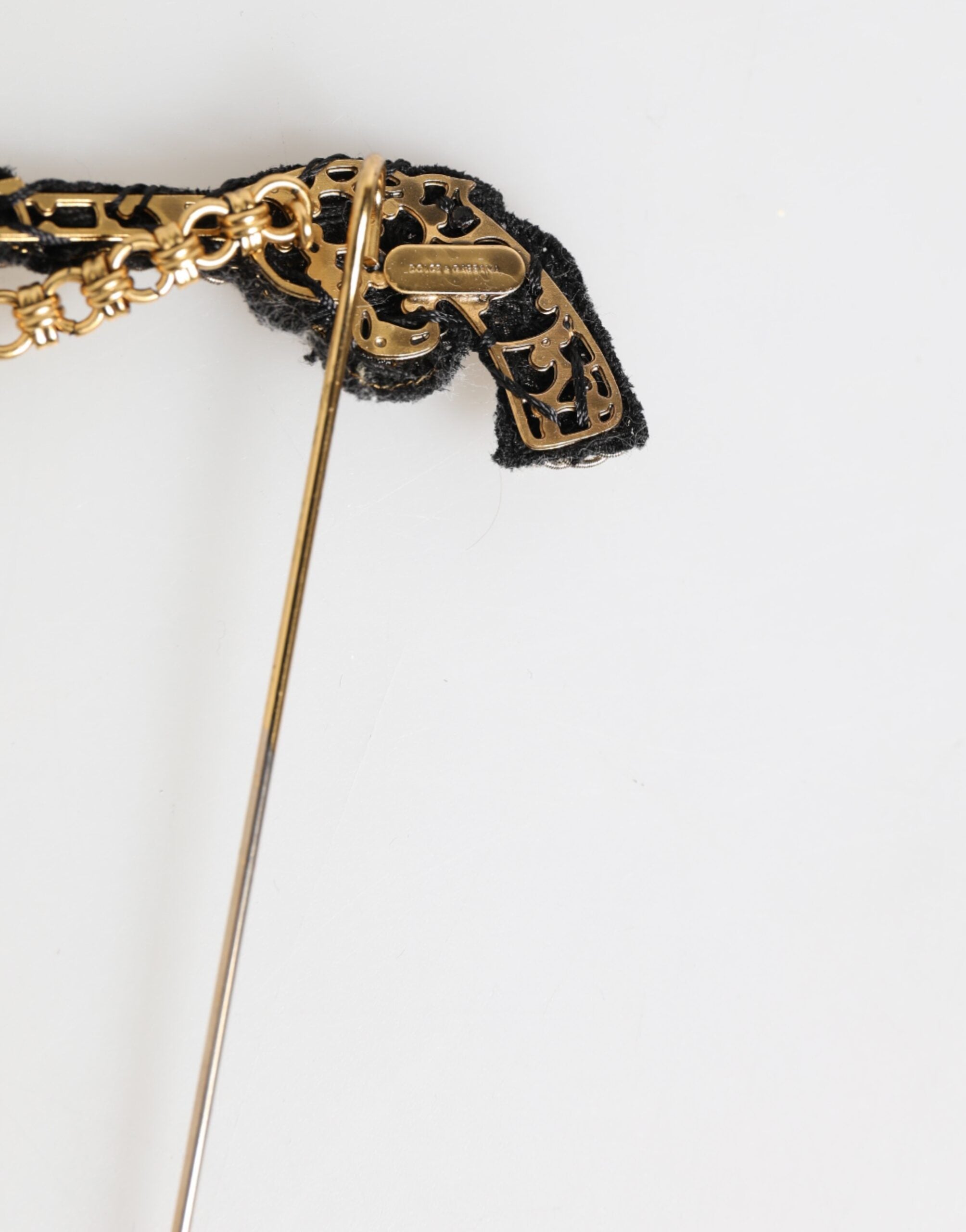 Dolce & Gabbana Anstecknadel Messing Kupfer Revolver Herren Accessoires Brosche