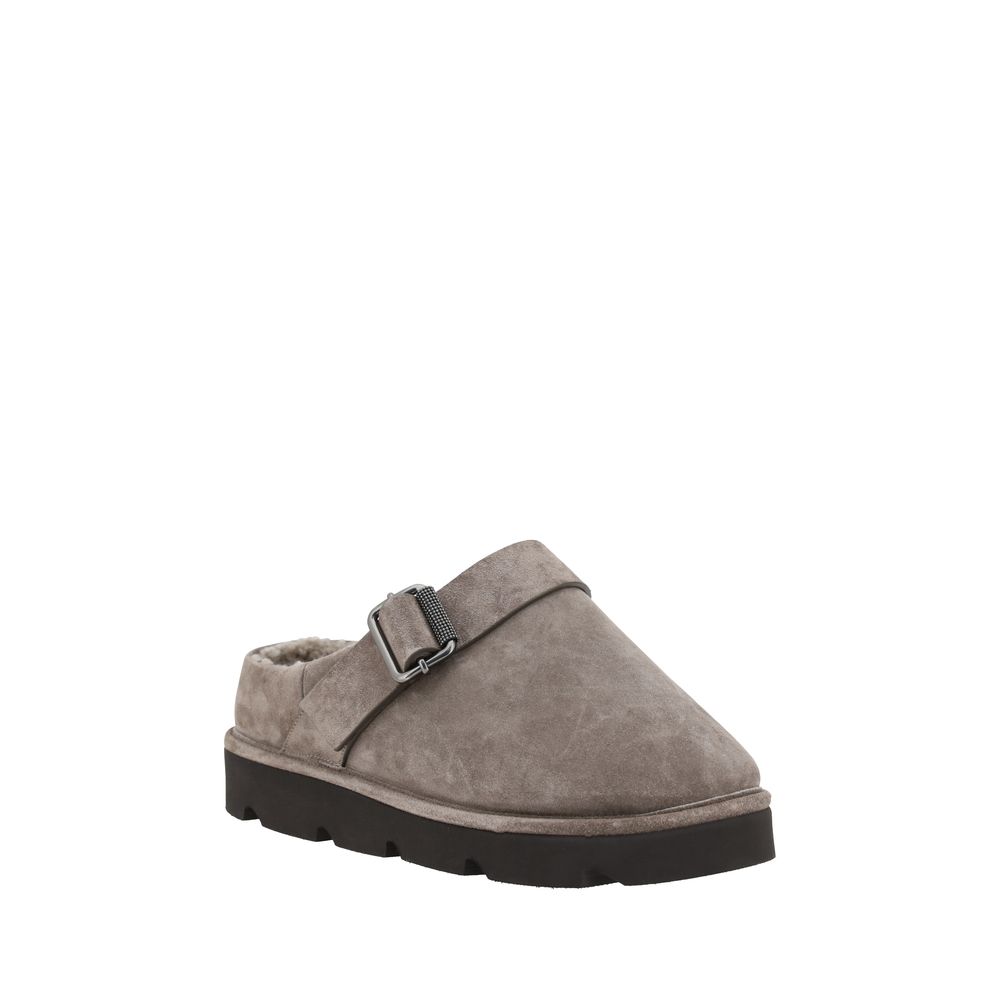 Brunello Cucinelli Pelz-Sabot