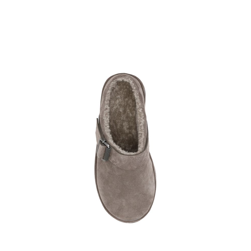 Brunello Cucinelli Pelz-Sabot