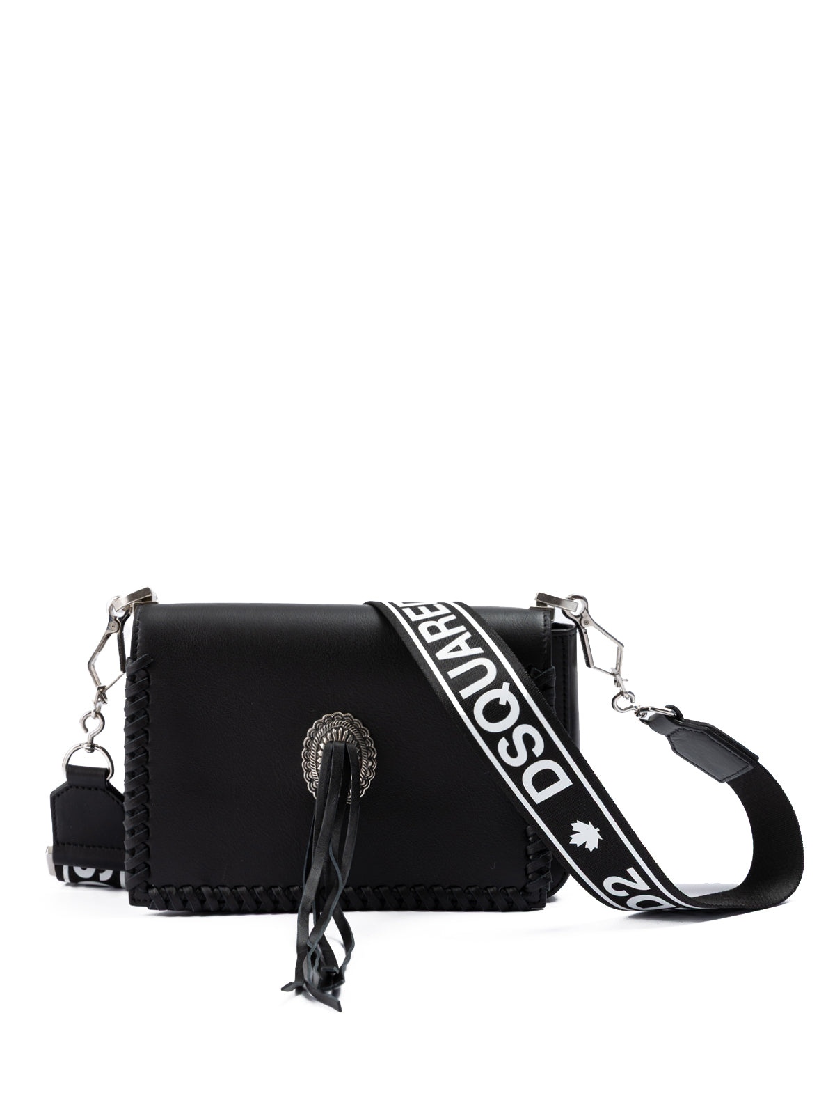 Dsquared² Schwarze Leder Crossbody Tasche