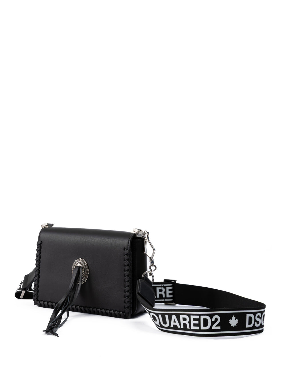 Dsquared² Schwarze Leder Crossbody Tasche