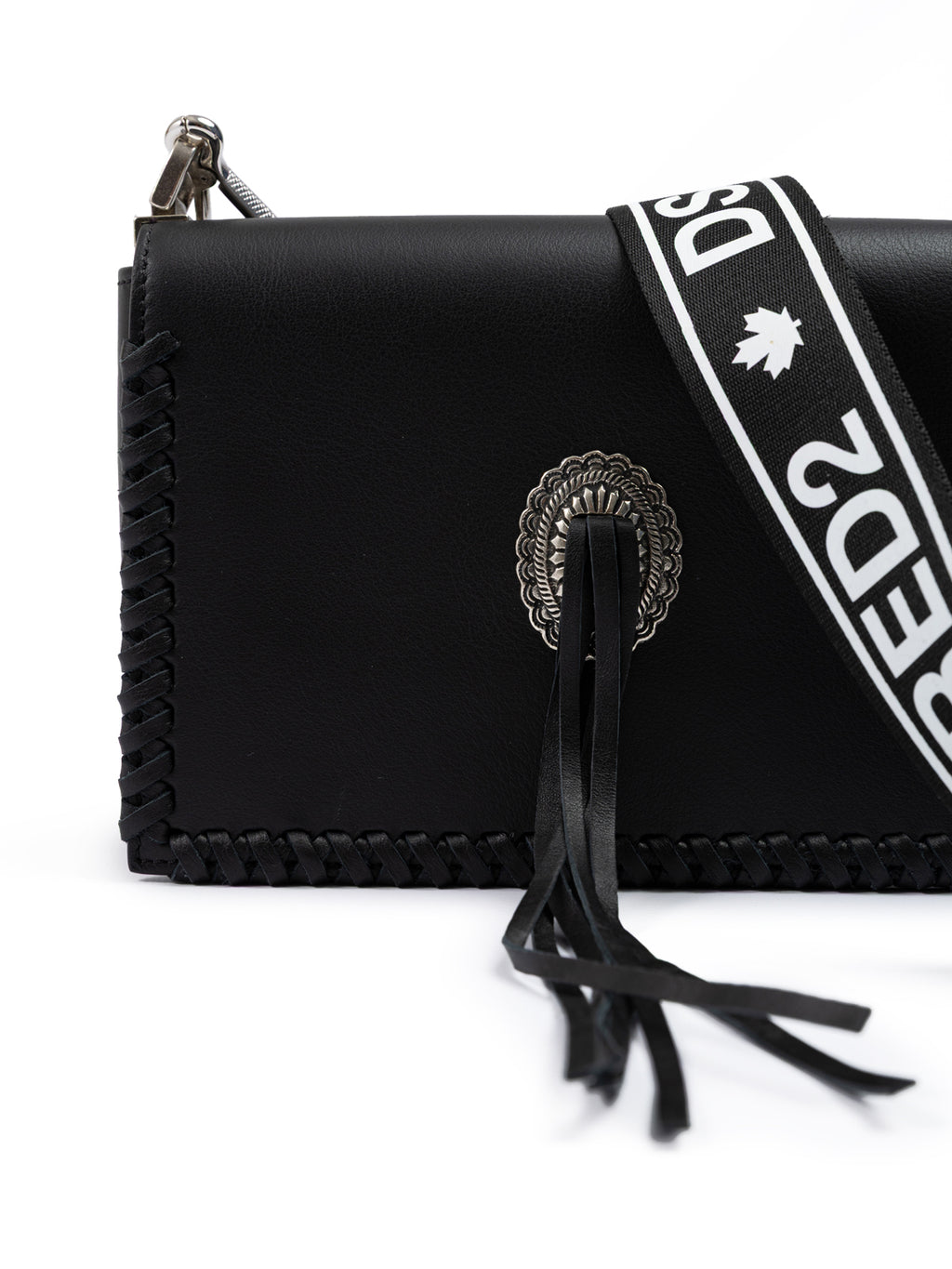 Dsquared² Schwarze Leder Crossbody Tasche