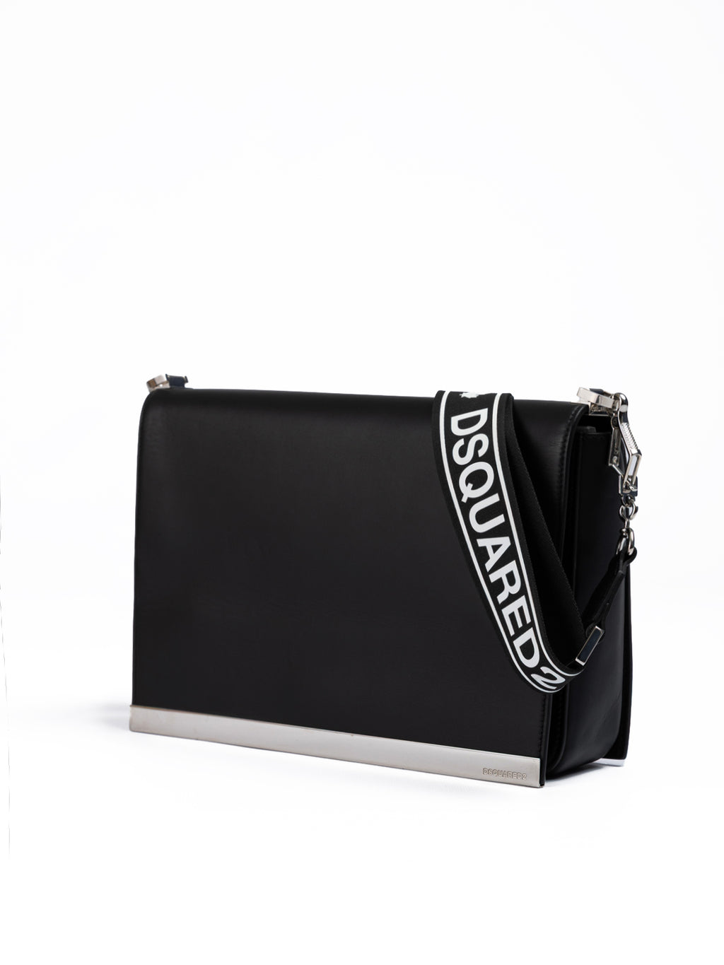 Dsquared² Schwarze Leder-Messenger-Tasche