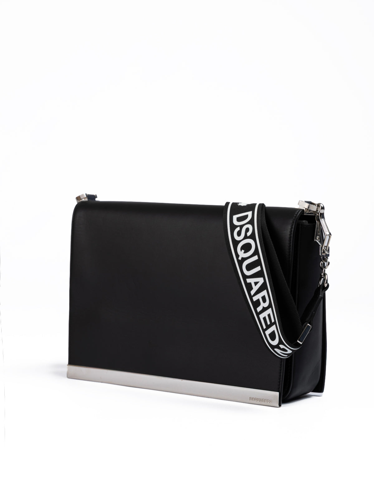 Dsquared² Schwarze Leder-Messenger-Tasche