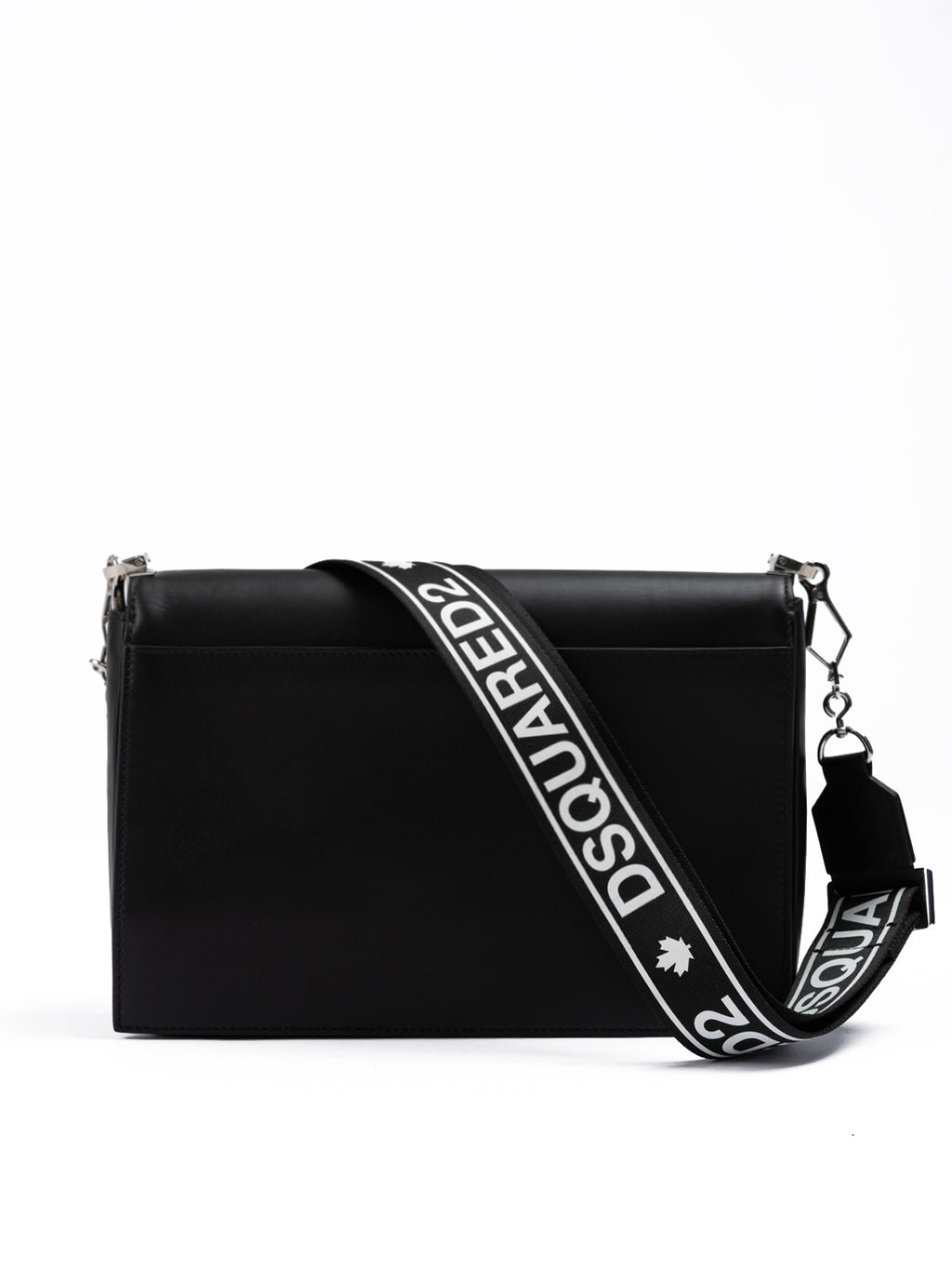 Dsquared² Schwarze Leder-Messenger-Tasche
