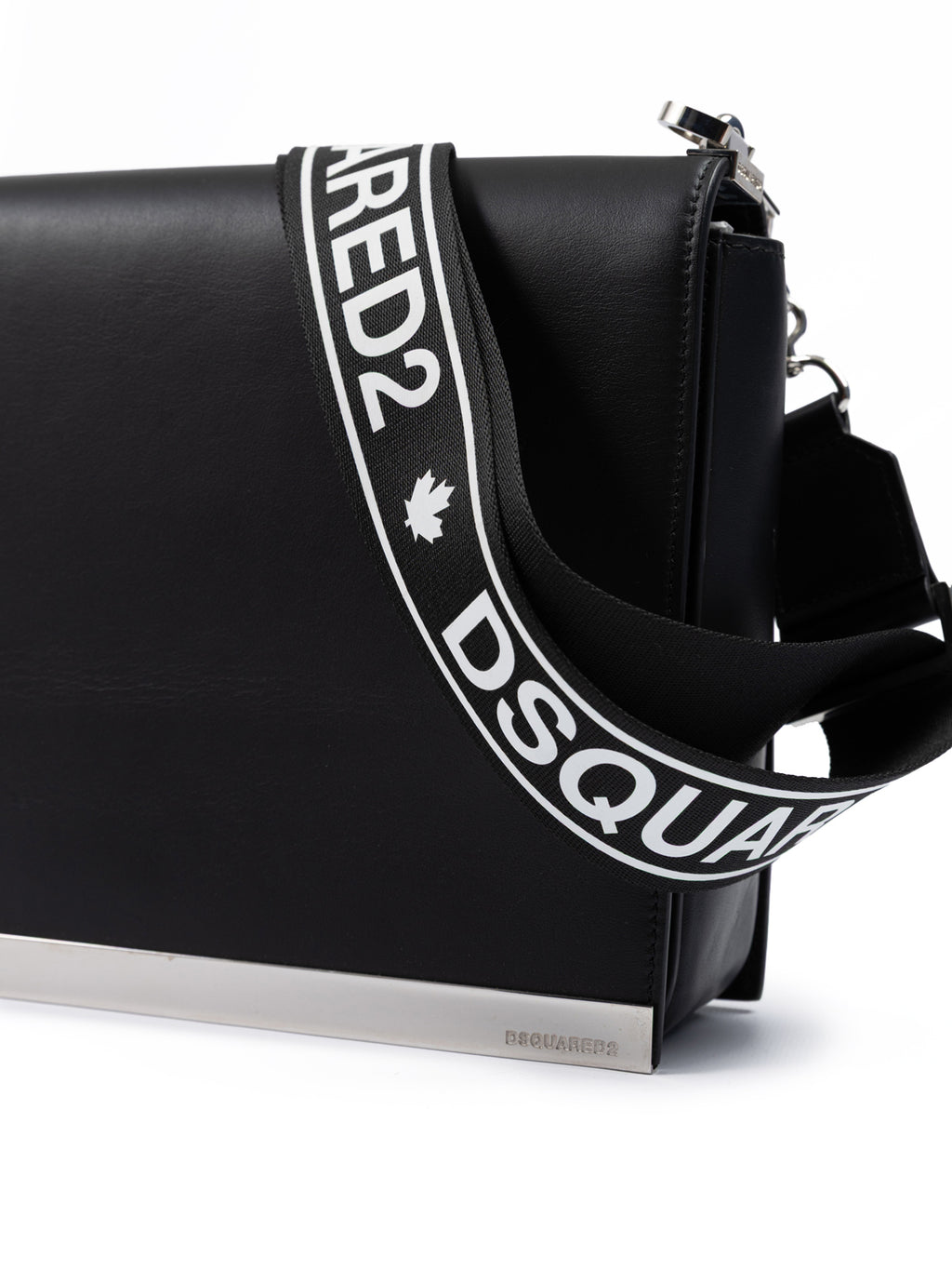 Dsquared² Schwarze Leder-Messenger-Tasche