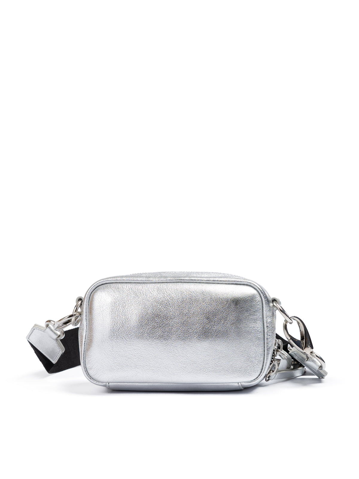 Dsquared² Silberne Pailletten und Leder Clutch Tasche