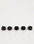 Dolce & Gabbana Silver Tone Brass Lettering Set 5 Pieces Adjustable Ring