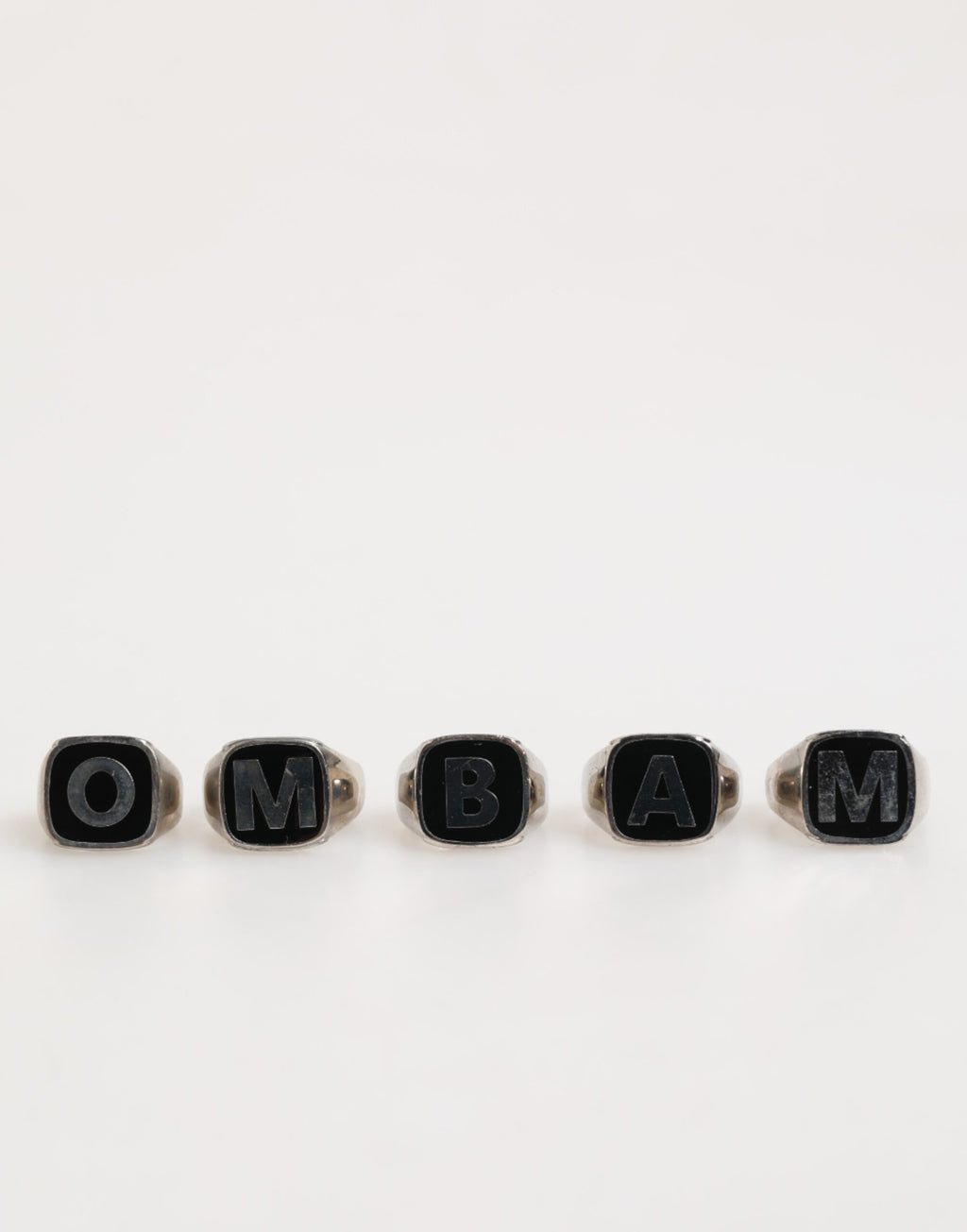 Dolce & Gabbana Zilverkleurige Messing Letterset 5 Stuks Verstelbare Ring