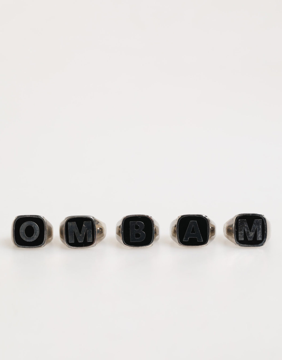Dolce & Gabbana Zilverkleurige Messing Letterset 5 Stuks Verstelbare Ring