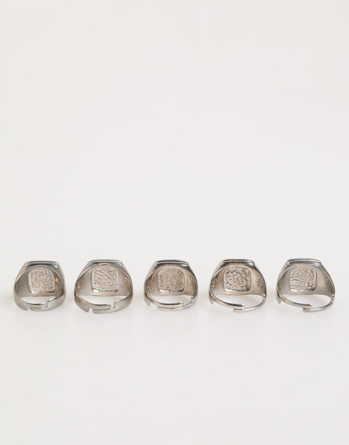 Dolce & Gabbana Zilverkleurige Messing Letterset 5 Stuks Verstelbare Ring