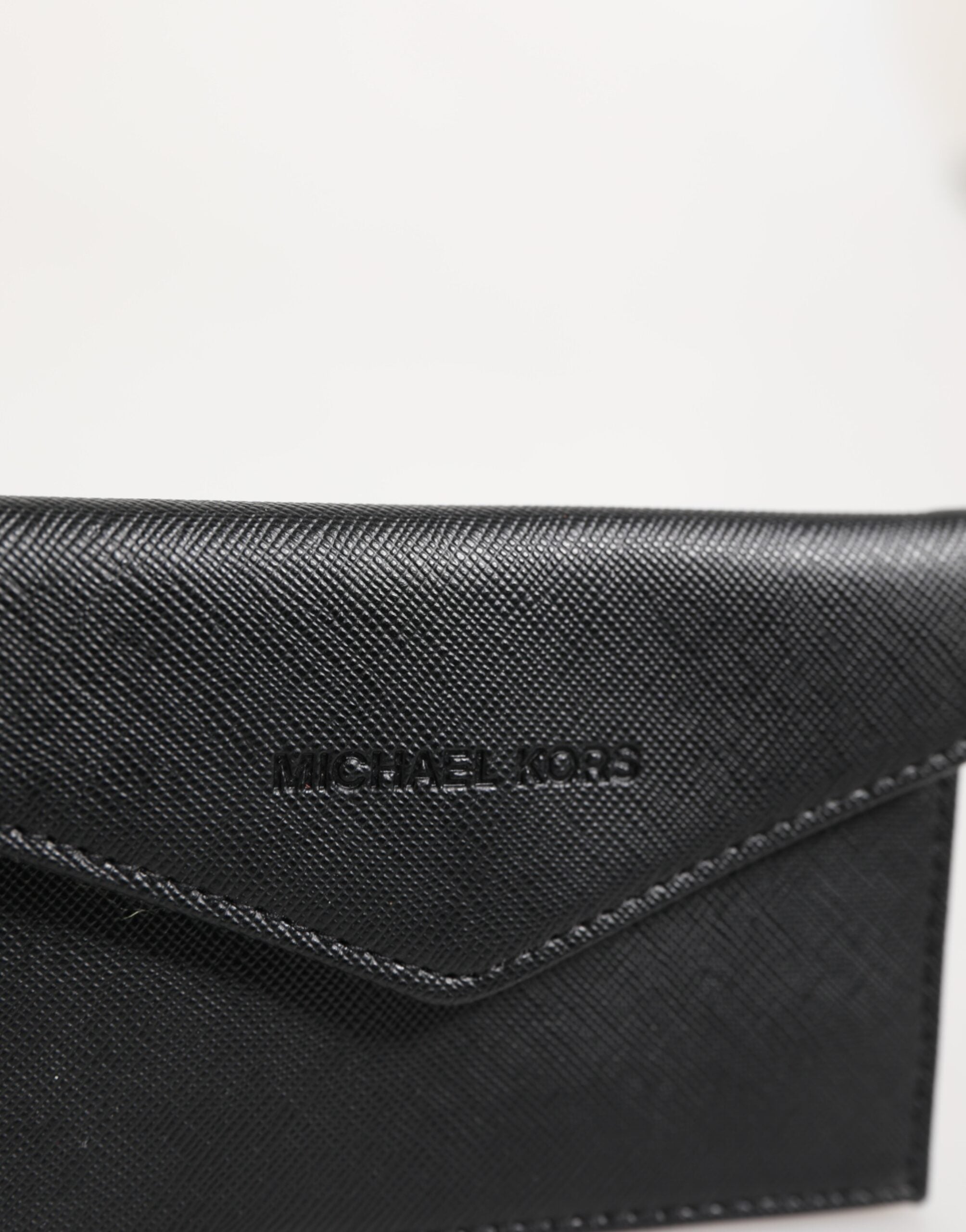 Michael Kors Schwarzes Saffiano-Leder Umschlaghalter Herren-Accessoire Brieftasche