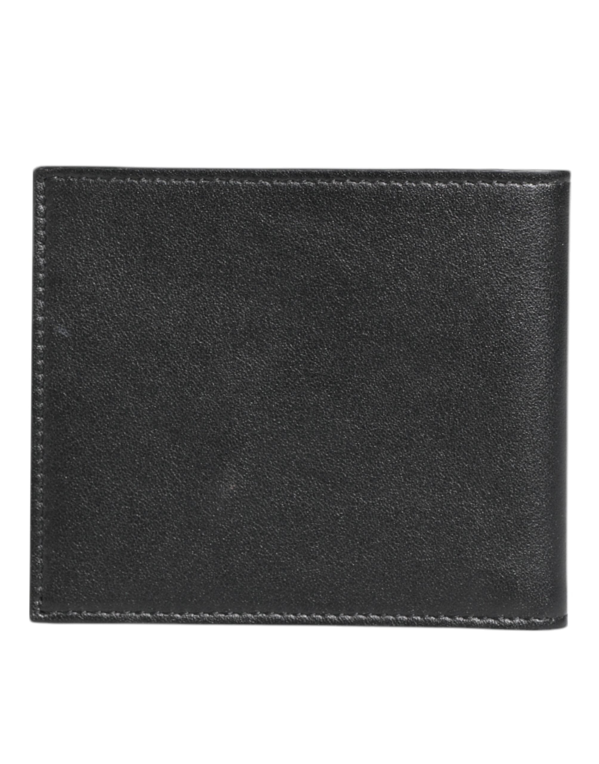 Dolce & Gabbana Schwarzes exotisches Leder Bifold Kartenhalter Männer Brieftasche