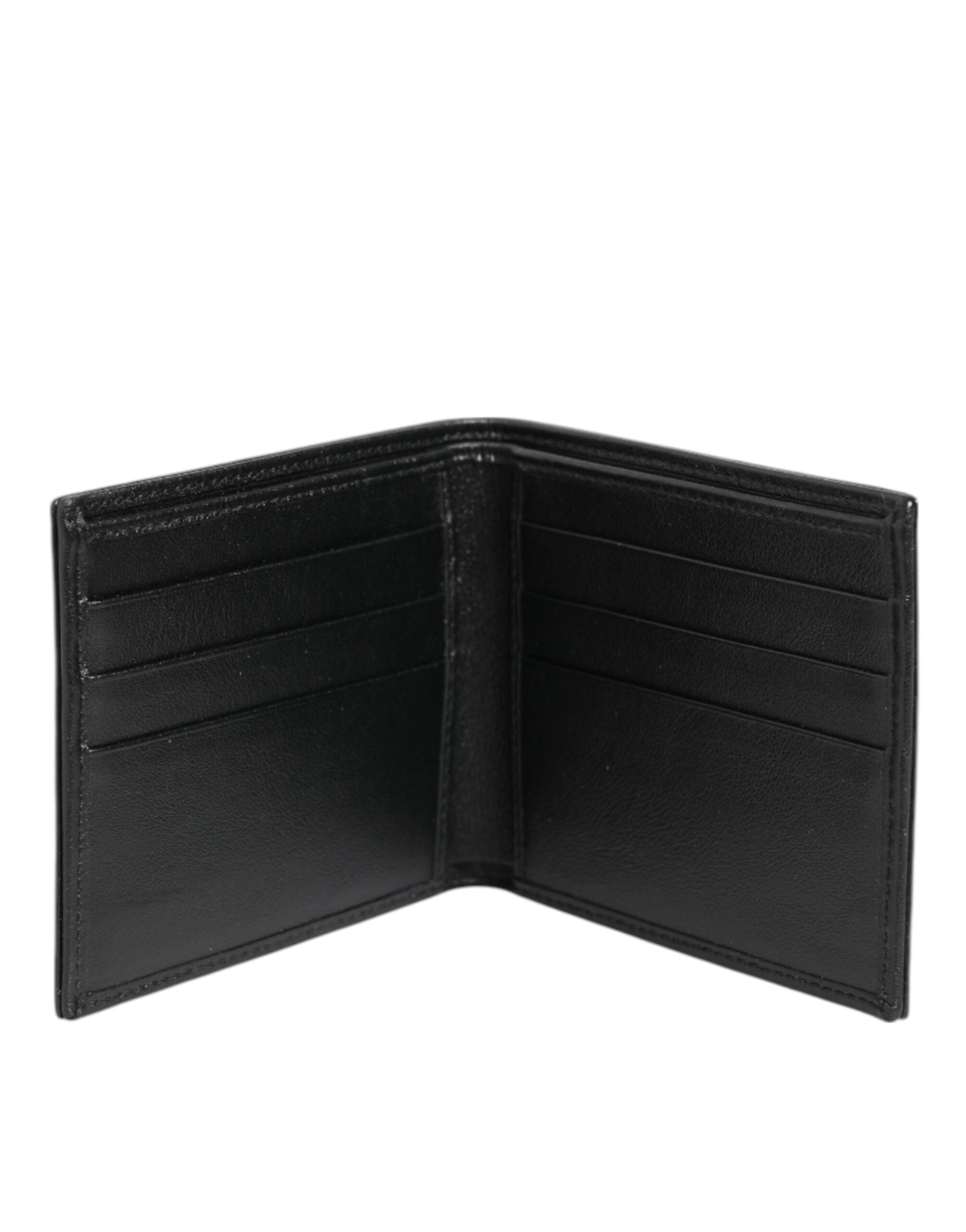 Dolce & Gabbana Schwarzes exotisches Leder Bifold Kartenhalter Männer Brieftasche
