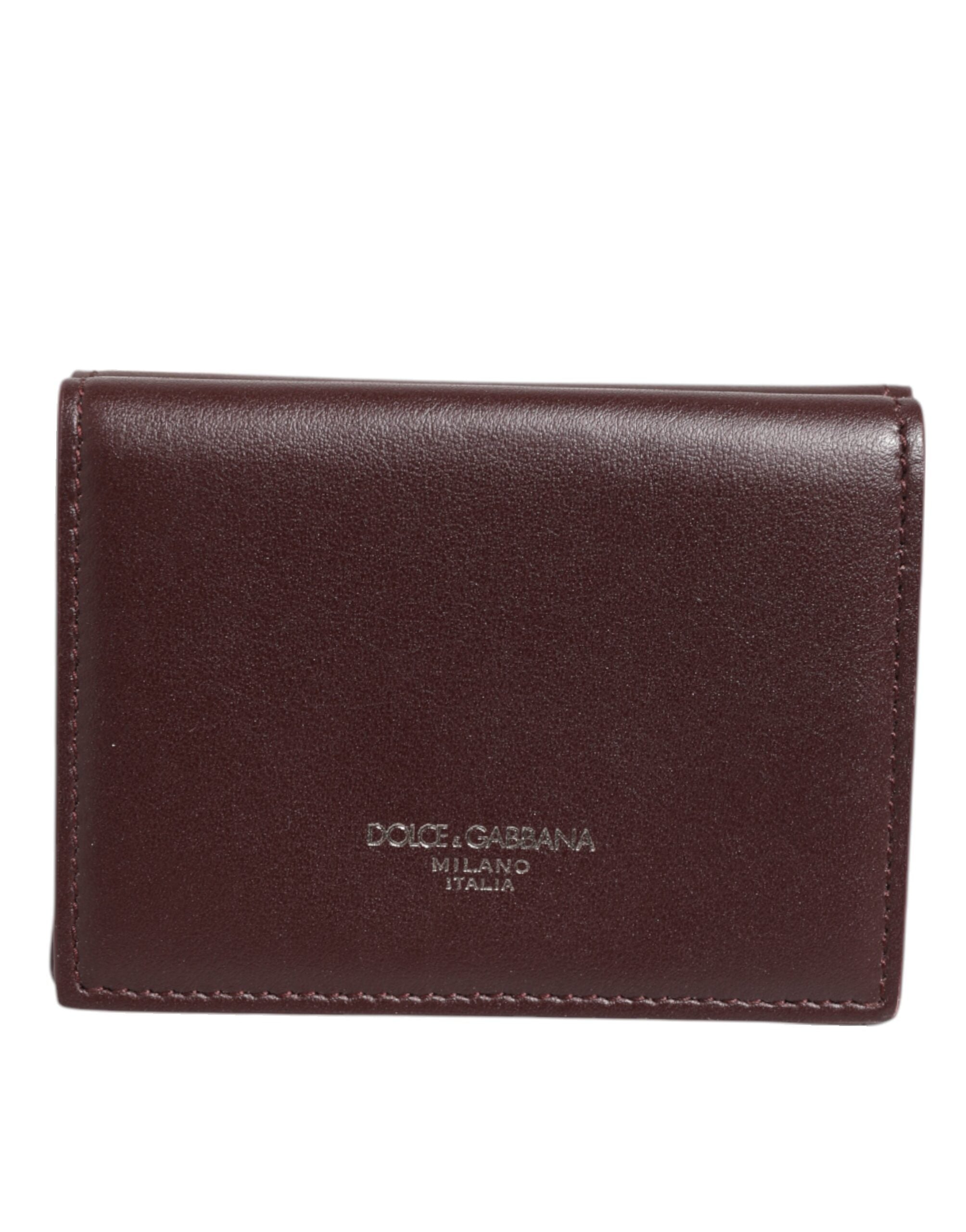 Dolce & Gabbana Leder mit Logo-Prägung Trifold Herren Karteninhaber Dunkelbraun