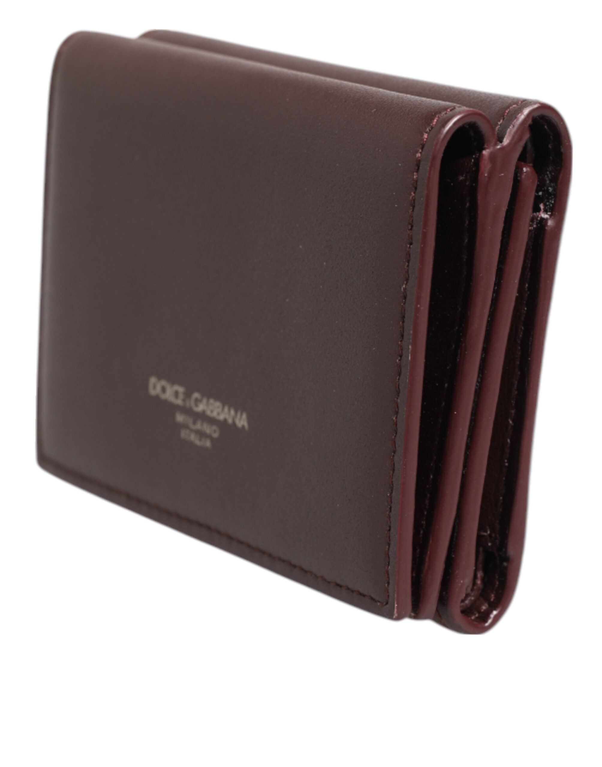 Dolce & Gabbana Leder mit Logo-Prägung Trifold Herren Karteninhaber Dunkelbraun