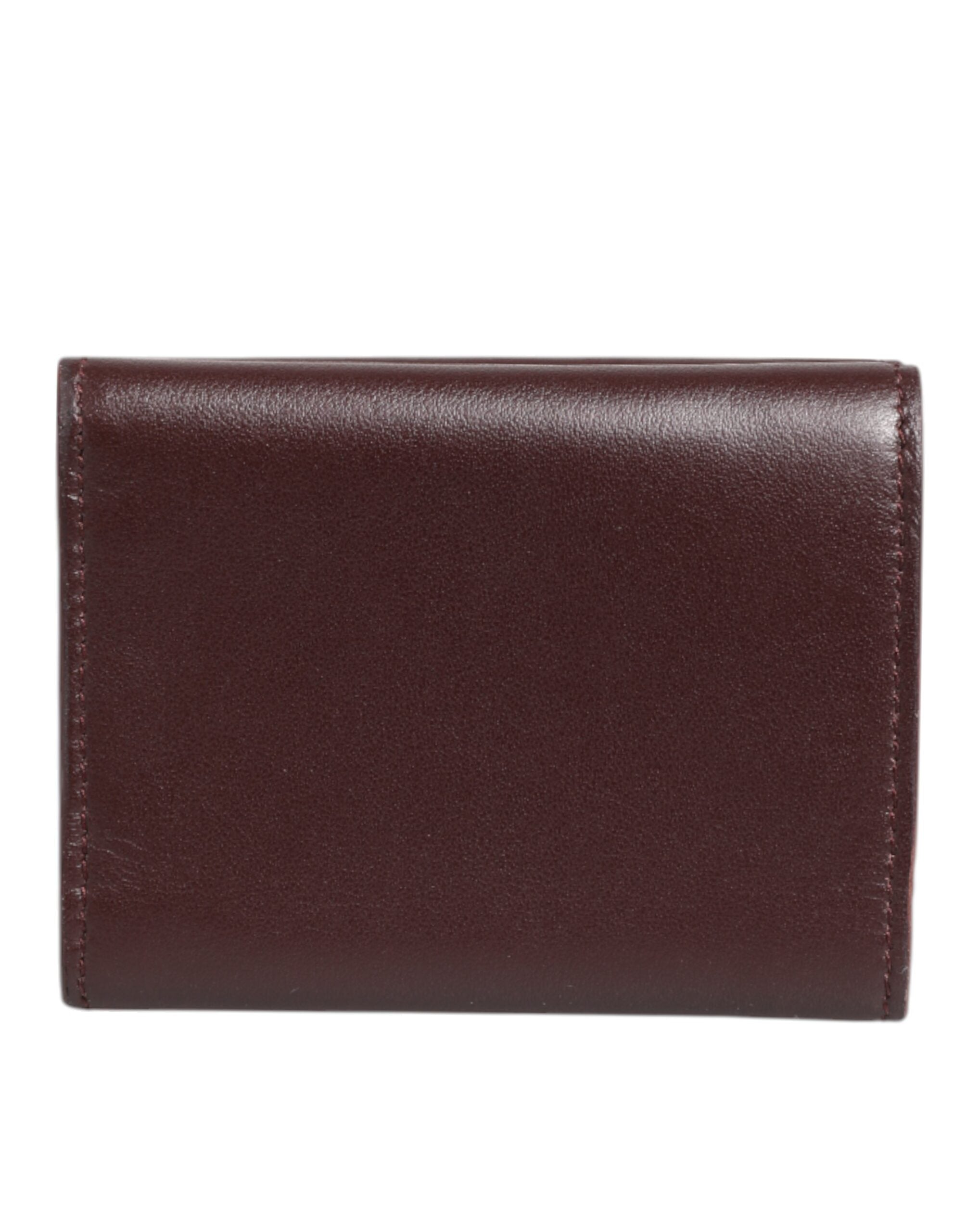 Dolce & Gabbana Leder mit Logo-Prägung Trifold Herren Karteninhaber Dunkelbraun