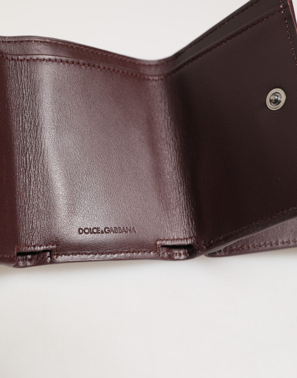 Dolce & Gabbana Leder mit Logo-Prägung Trifold Herren Karteninhaber Dunkelbraun