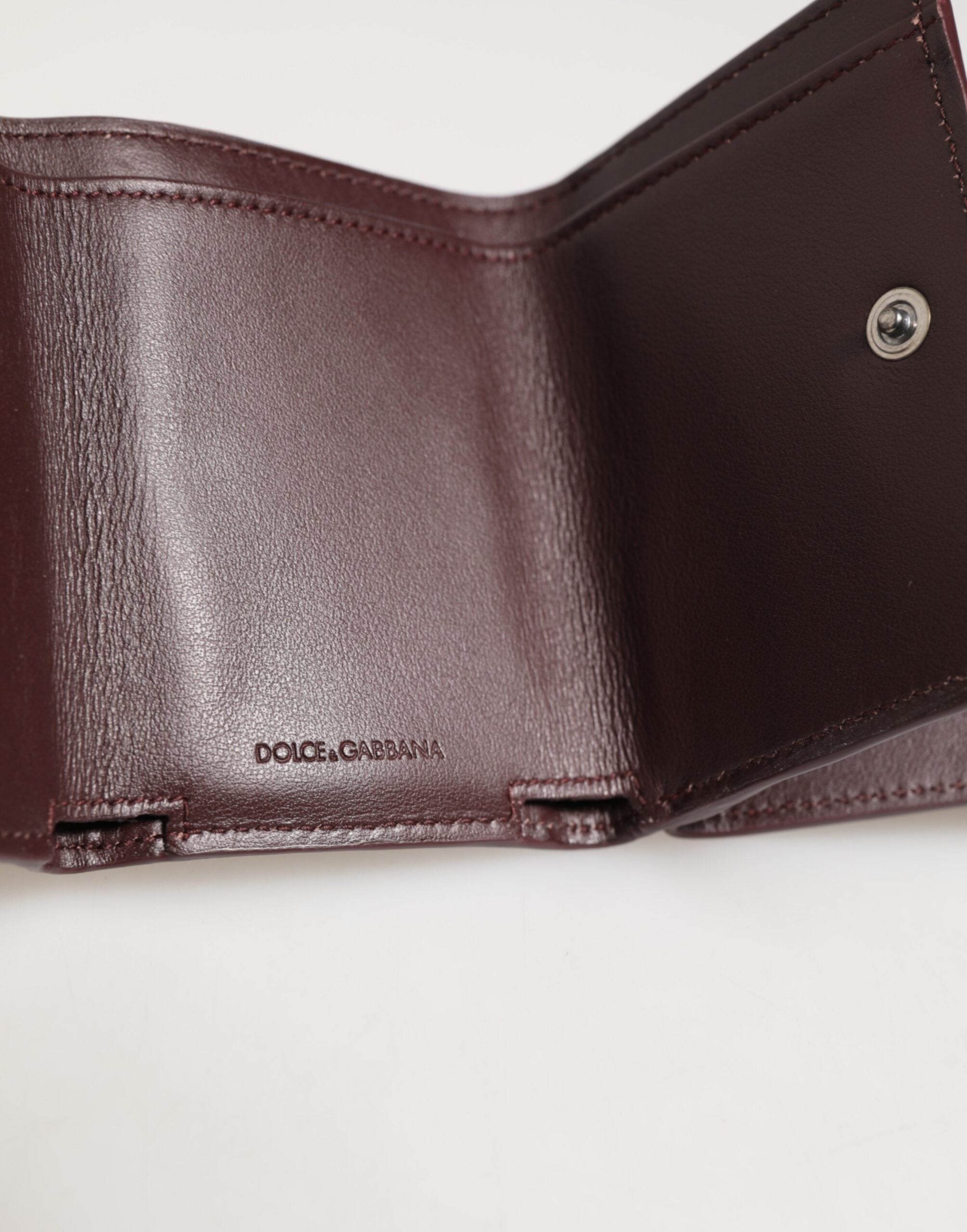 Dolce & Gabbana Leder mit Logo-Prägung Trifold Herren Karteninhaber Dunkelbraun