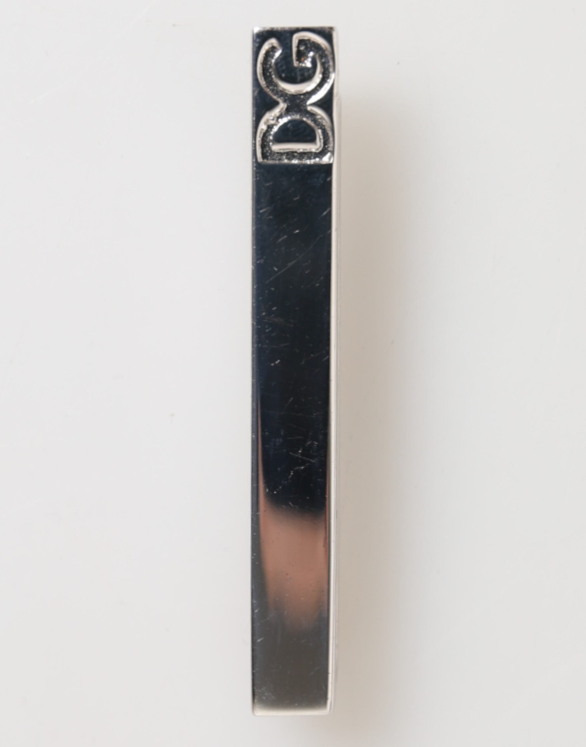 Dolce & Gabbana Silber Ton Messing Logo Branded Männer Accessoire Krawattenklammer Bar