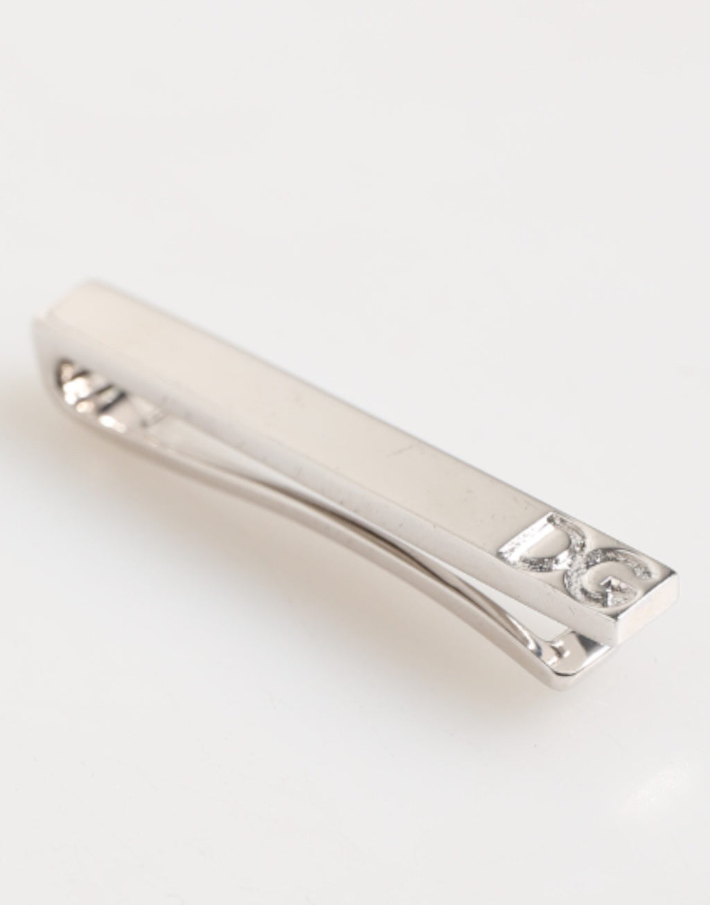 Dolce & Gabbana Silber Ton Messing Logo Branded Männer Accessoire Krawattenklammer Bar