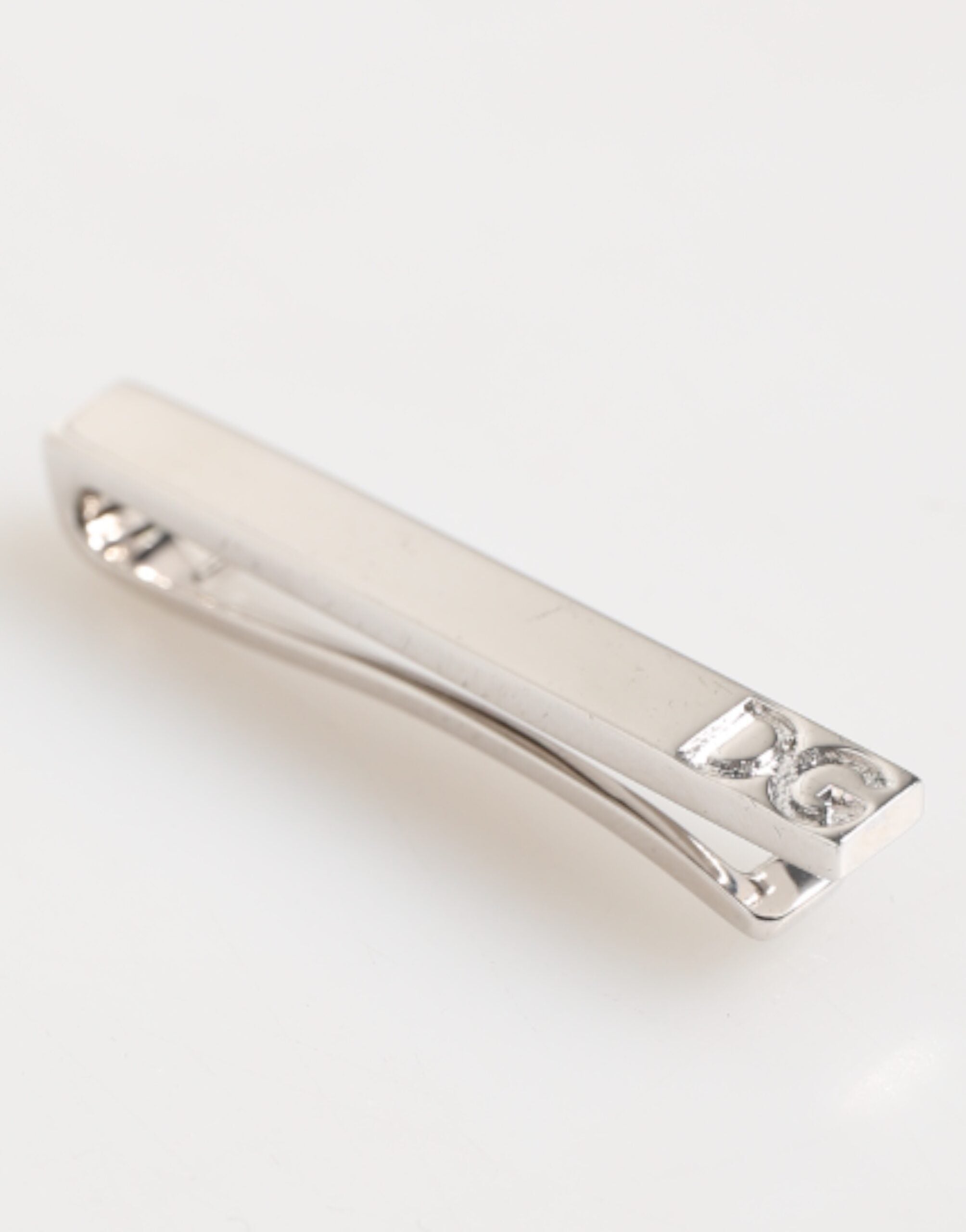 Dolce & Gabbana Silber Ton Messing Logo Branded Männer Accessoire Krawattenklammer Bar