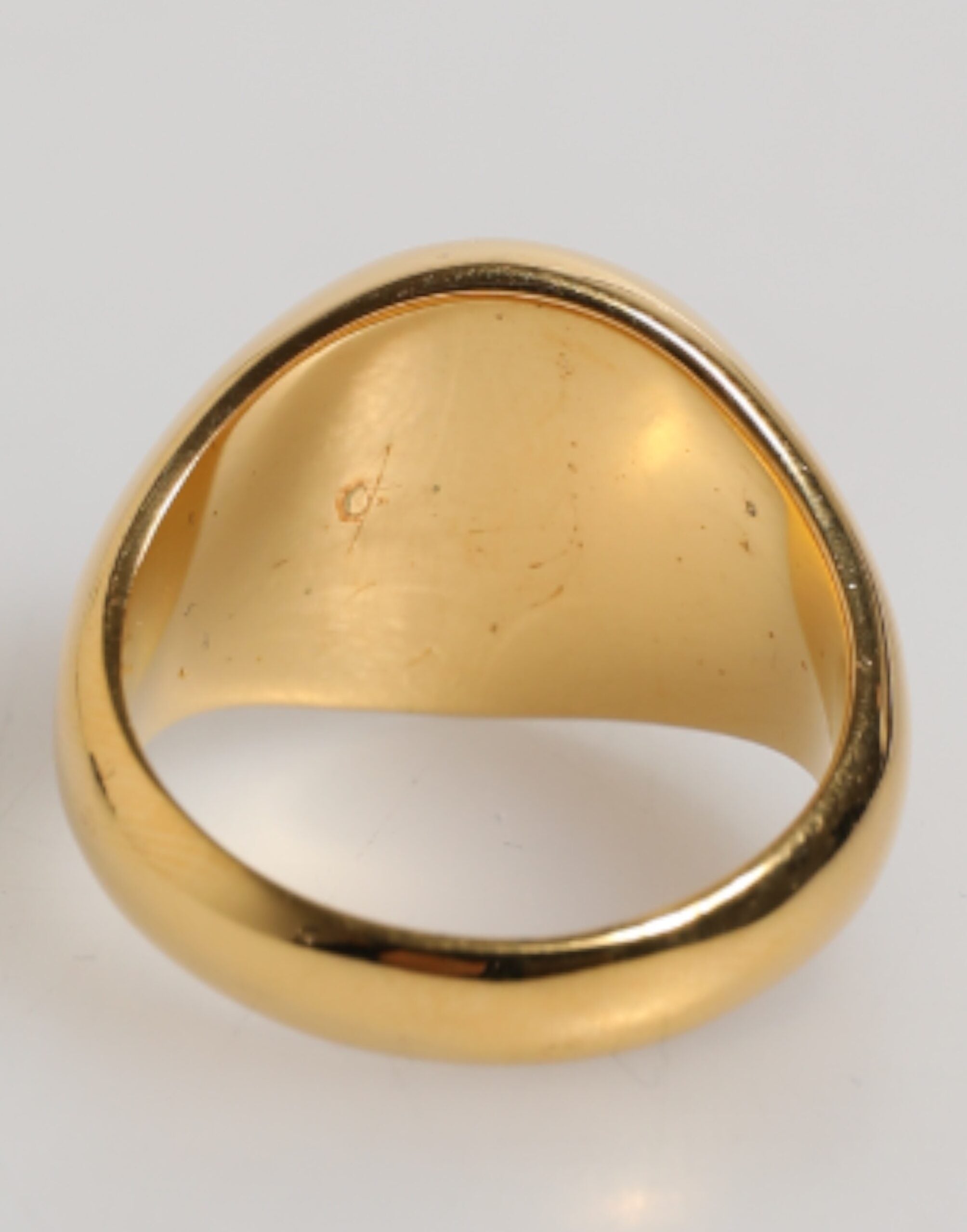 Dolce & Gabbana Gold-Ton Echtmessing Rund Rot DG Logo Männer Ring