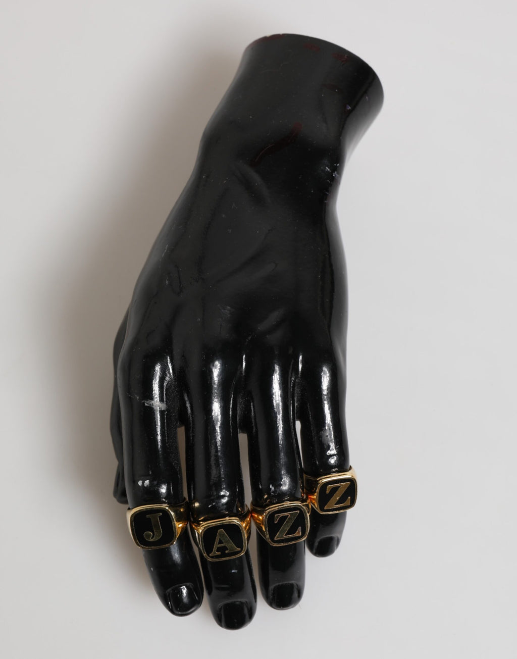 Dolce & Gabbana Gold-Ton Messing JAZZ Letter Set 4 Stück verstellbaren Ring