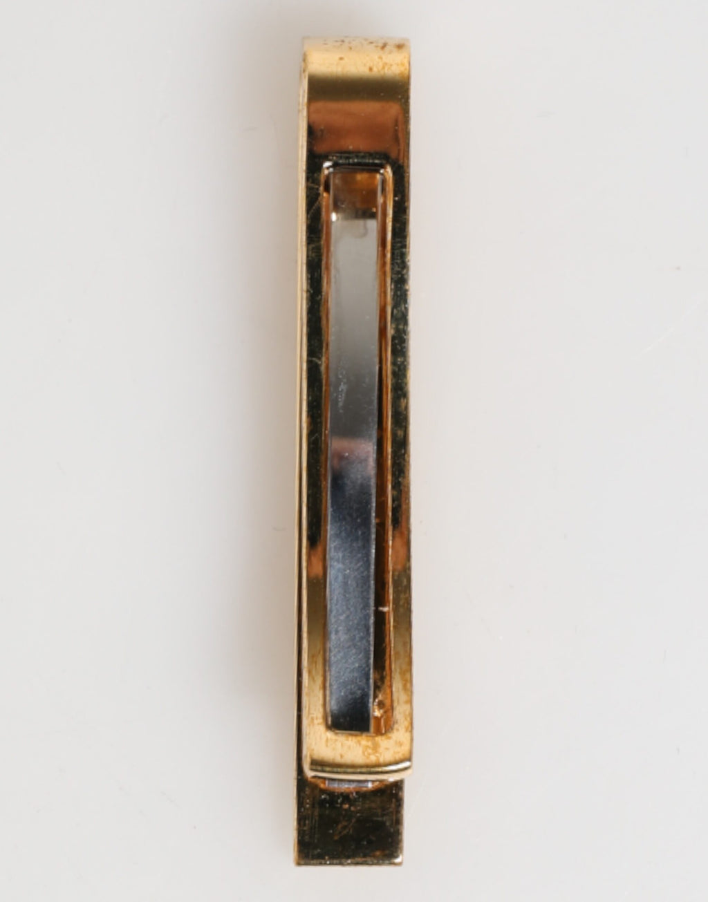 Dolce & Gabbana Gold-Ton Messing Logo Branded Männer Accessoire Krawattenklammer Bar